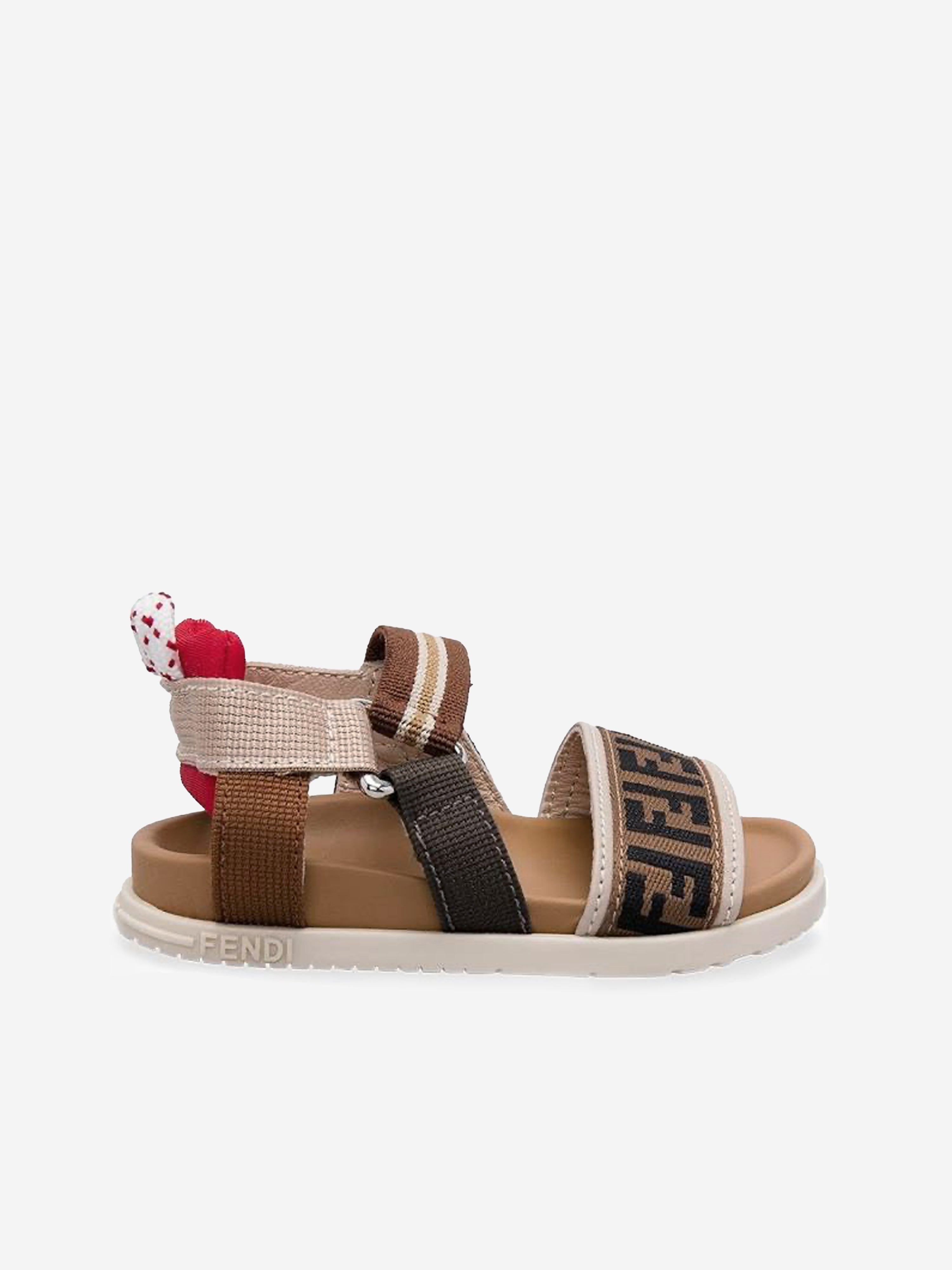 Kids FF Logo Sandals in Beige