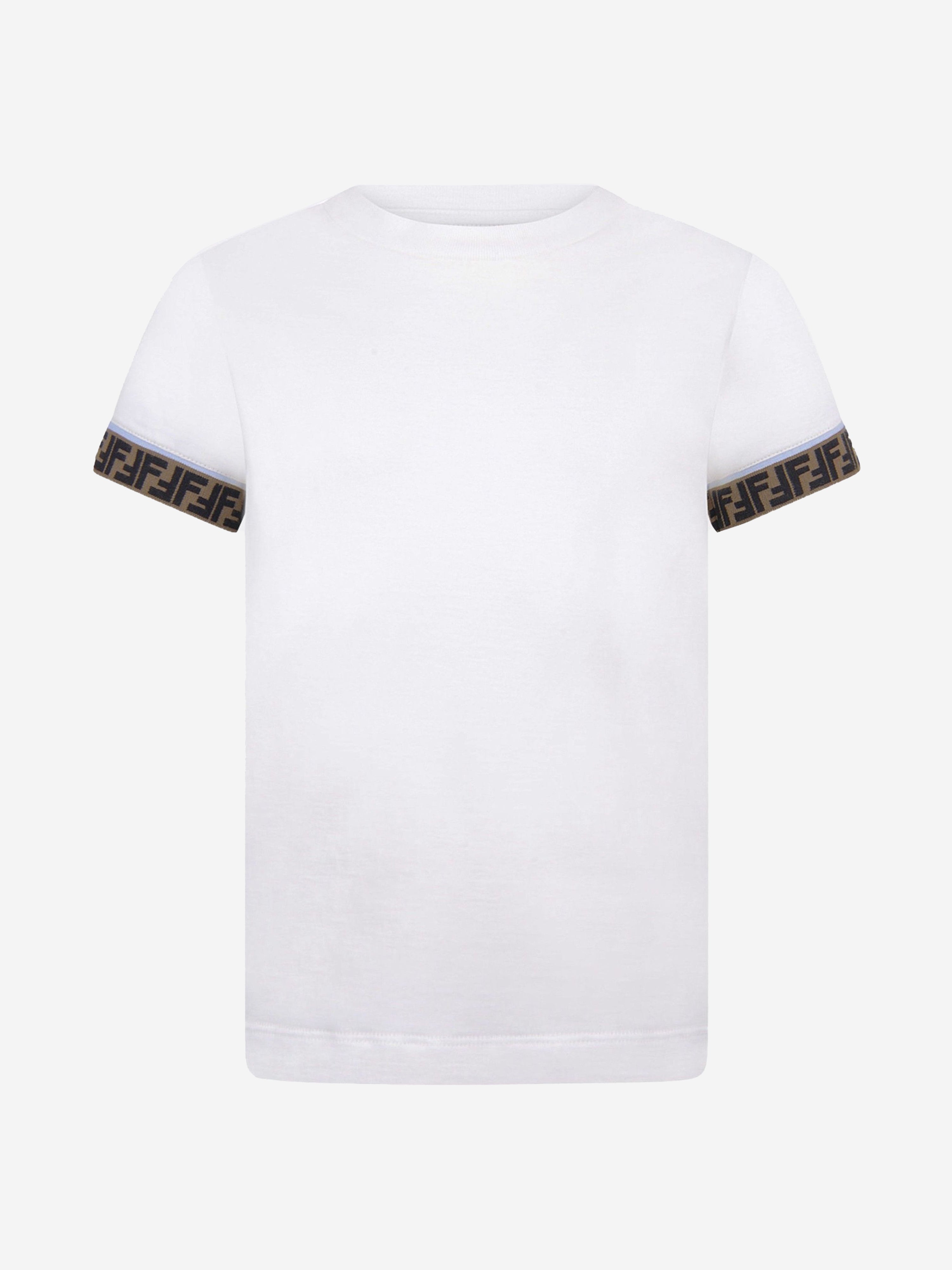Kids Logo Trim T-Shirt in White