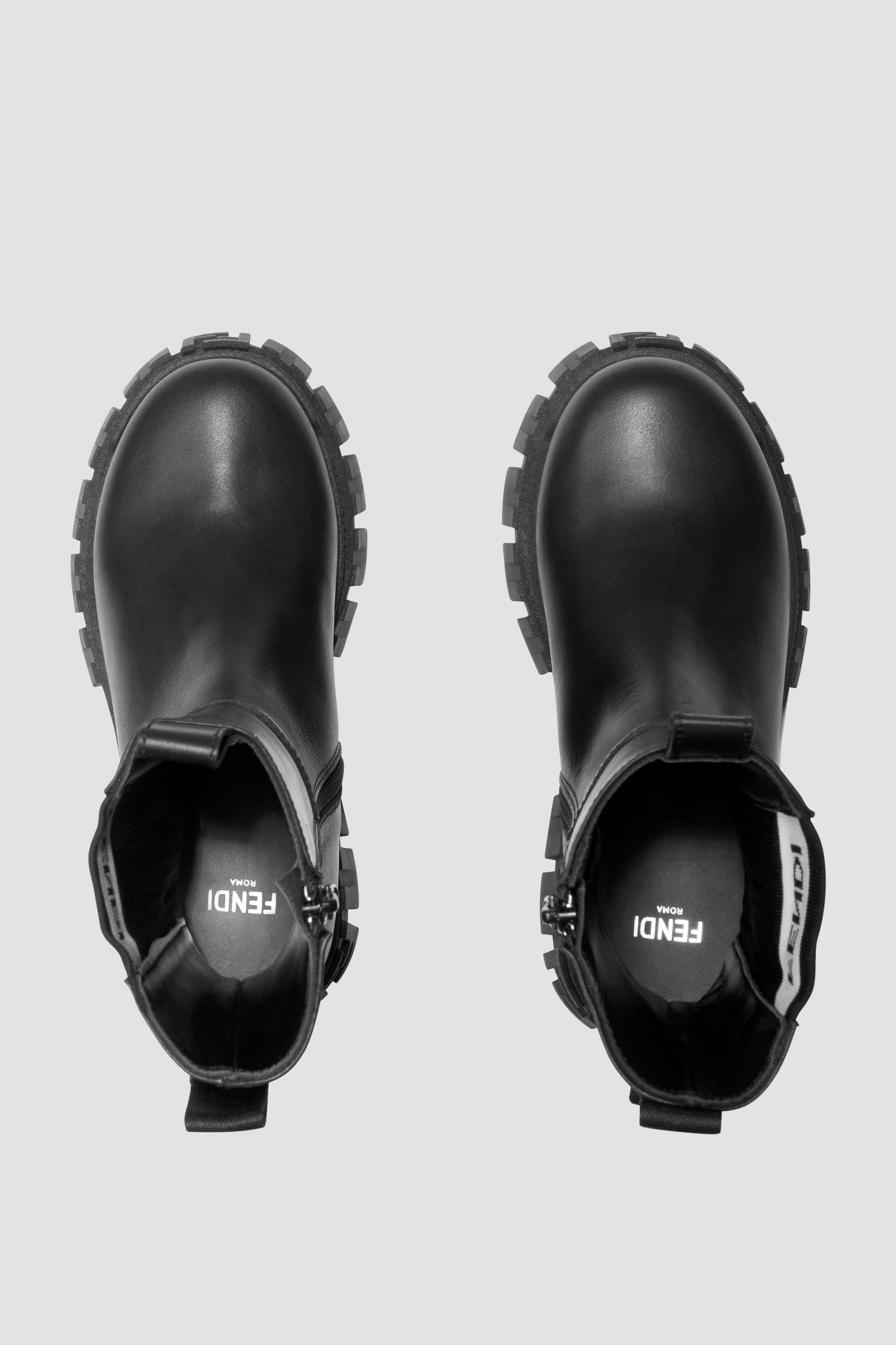 Girls Leather Chunky Logo Biker Boots