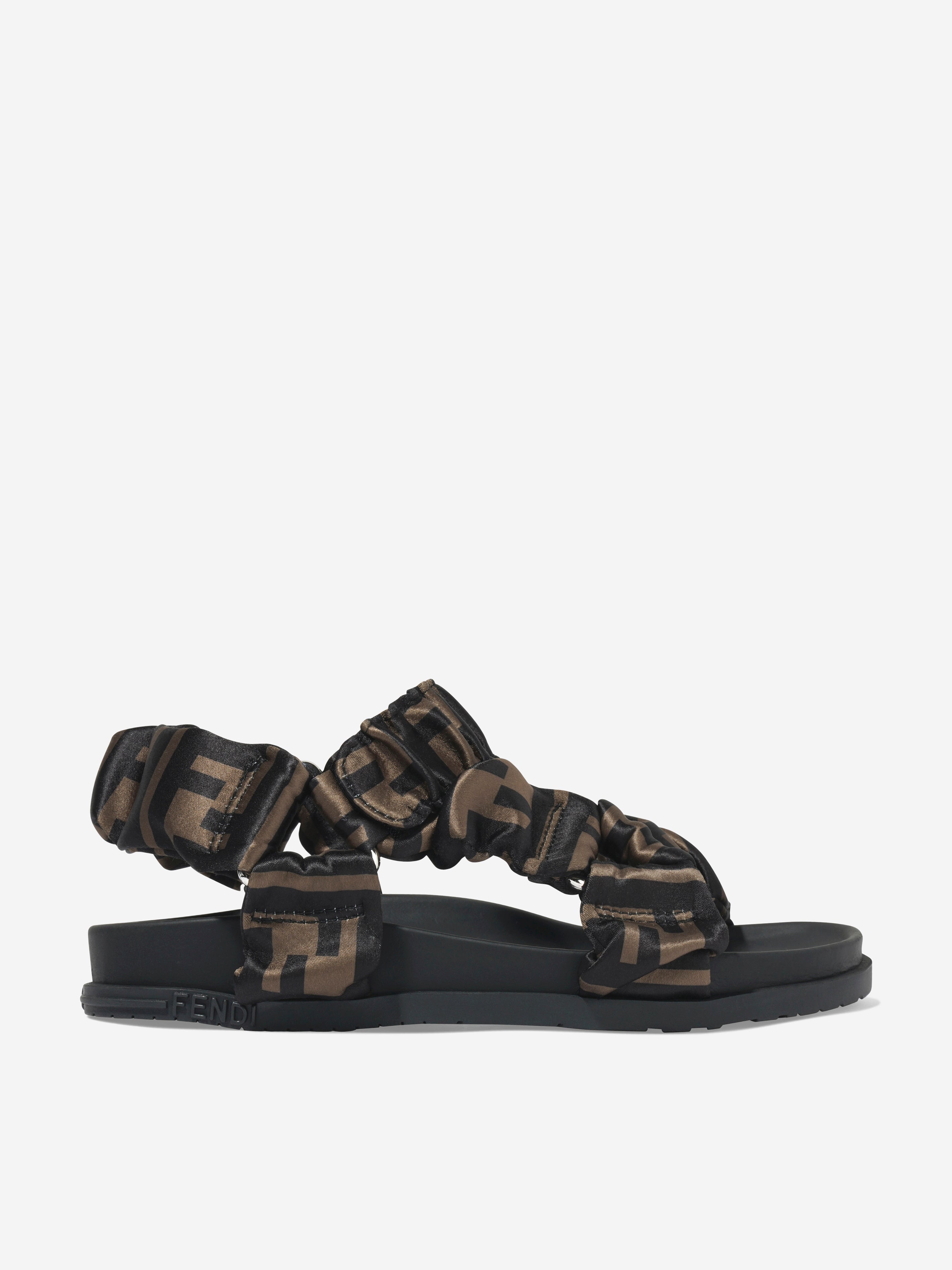 Kids FF Logo Sandals in Brown