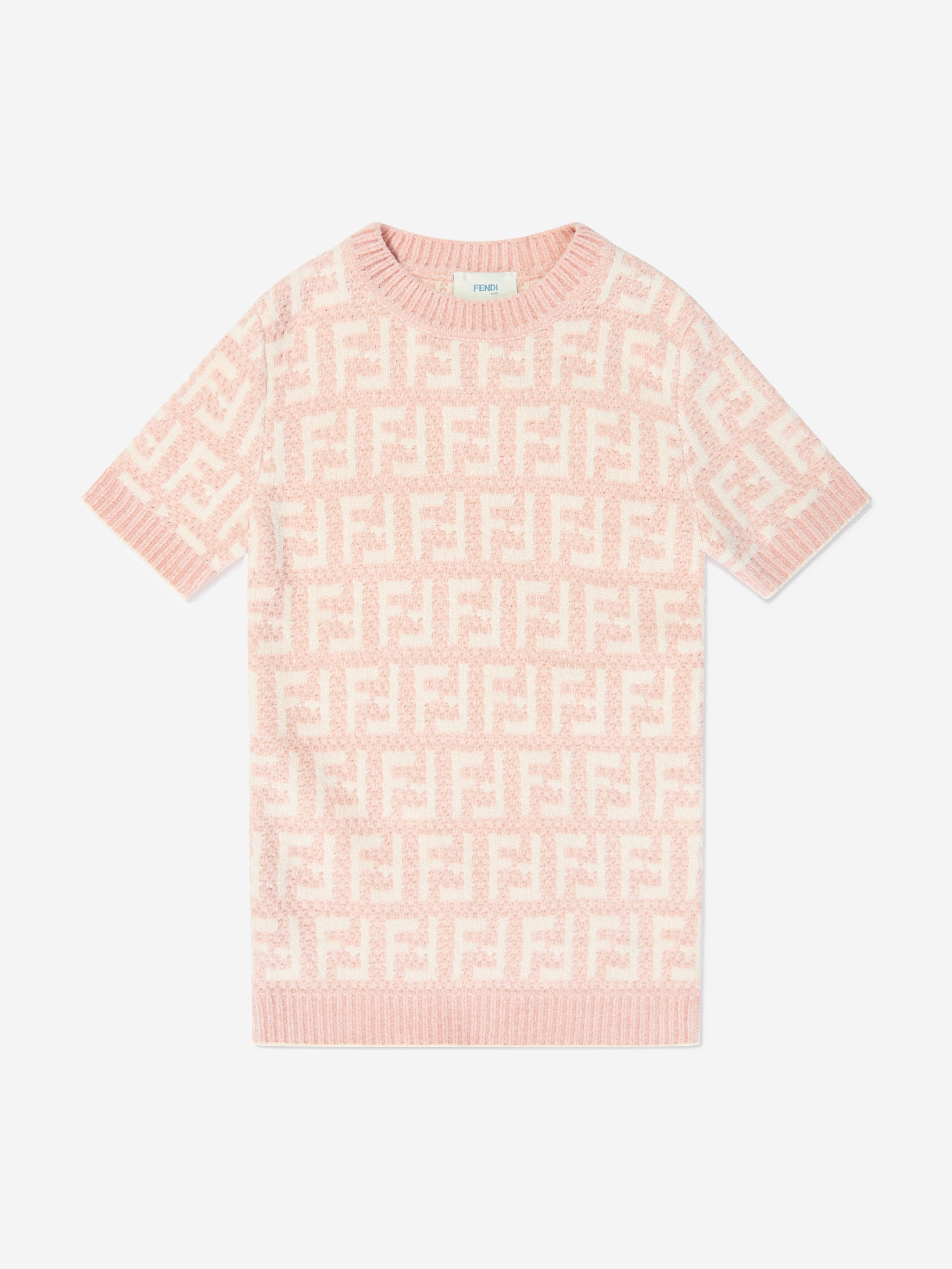Girls Chenile FF Logo Dress in Pink