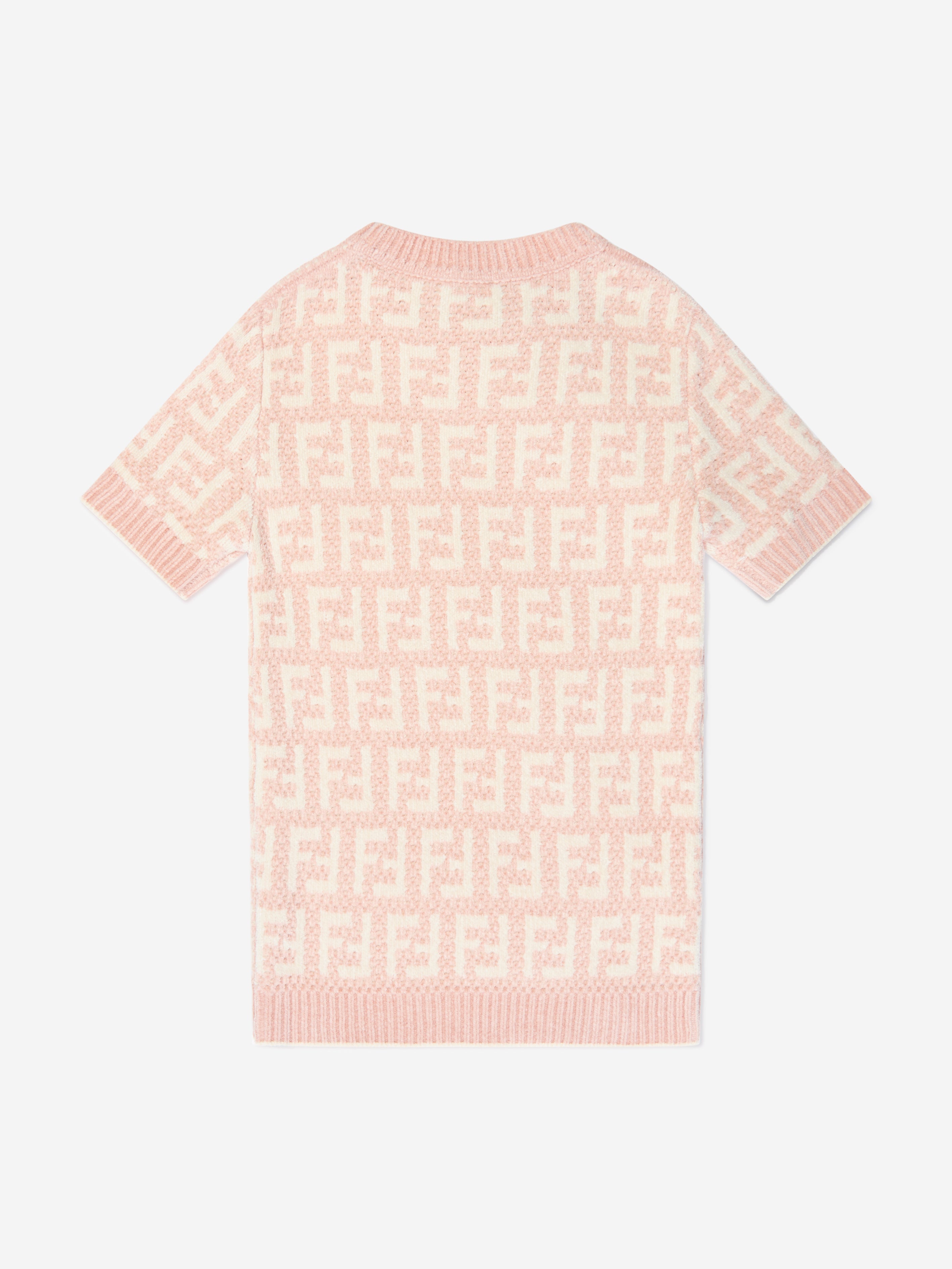 Girls Chenile FF Logo Dress in Pink