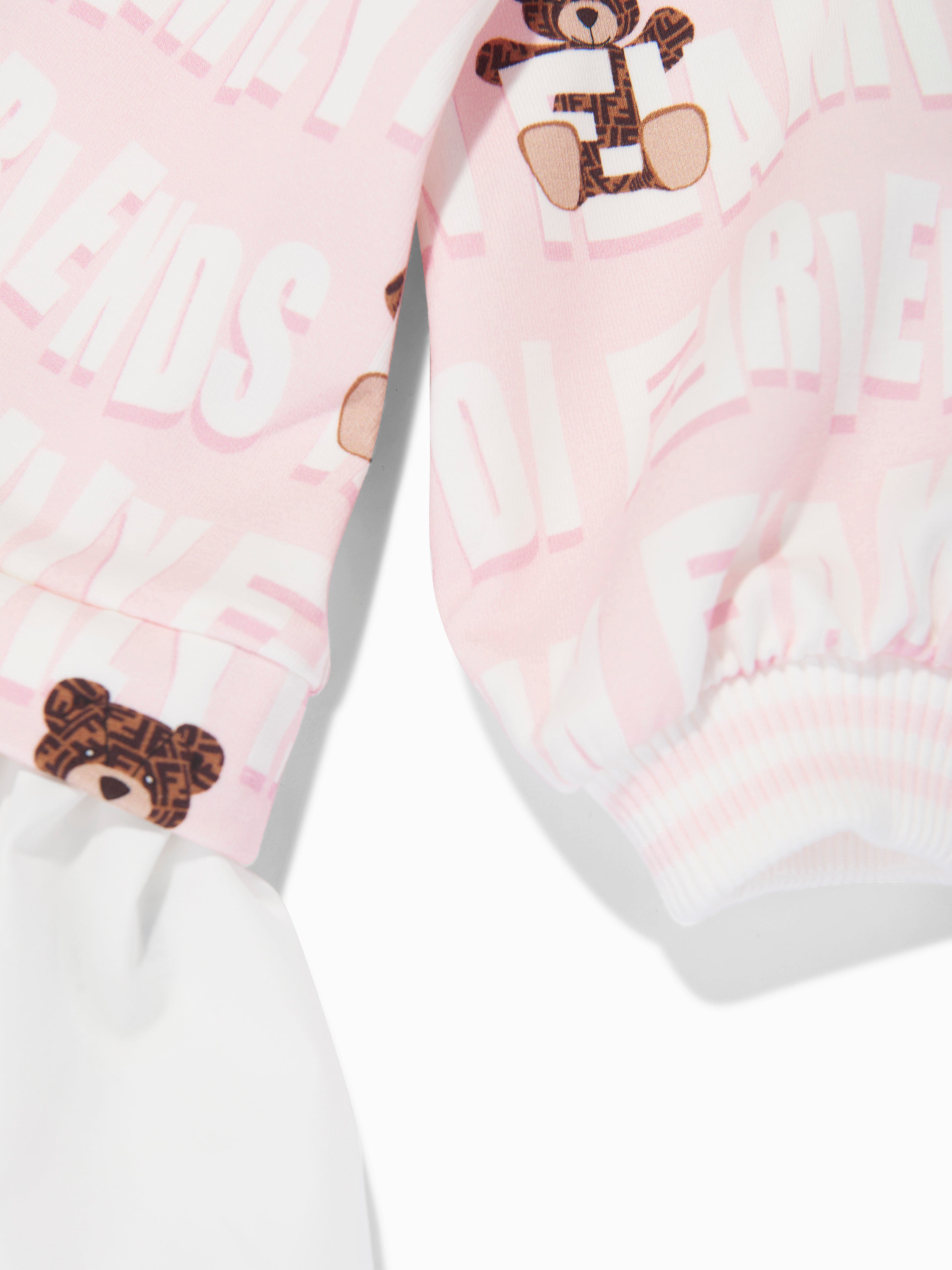 Baby Girls Teddy Graffiti Sweater Dress in Pink