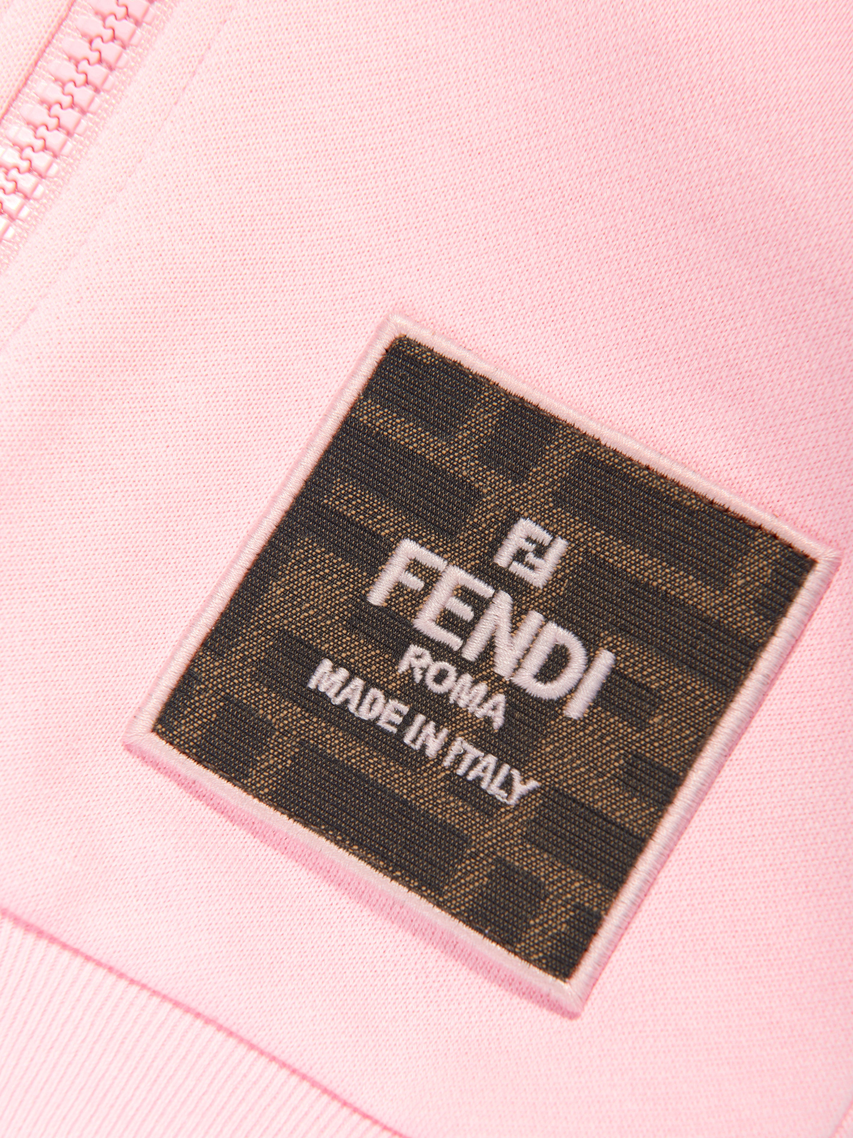 Baby Girls Logo Zip Up Top in Pink
