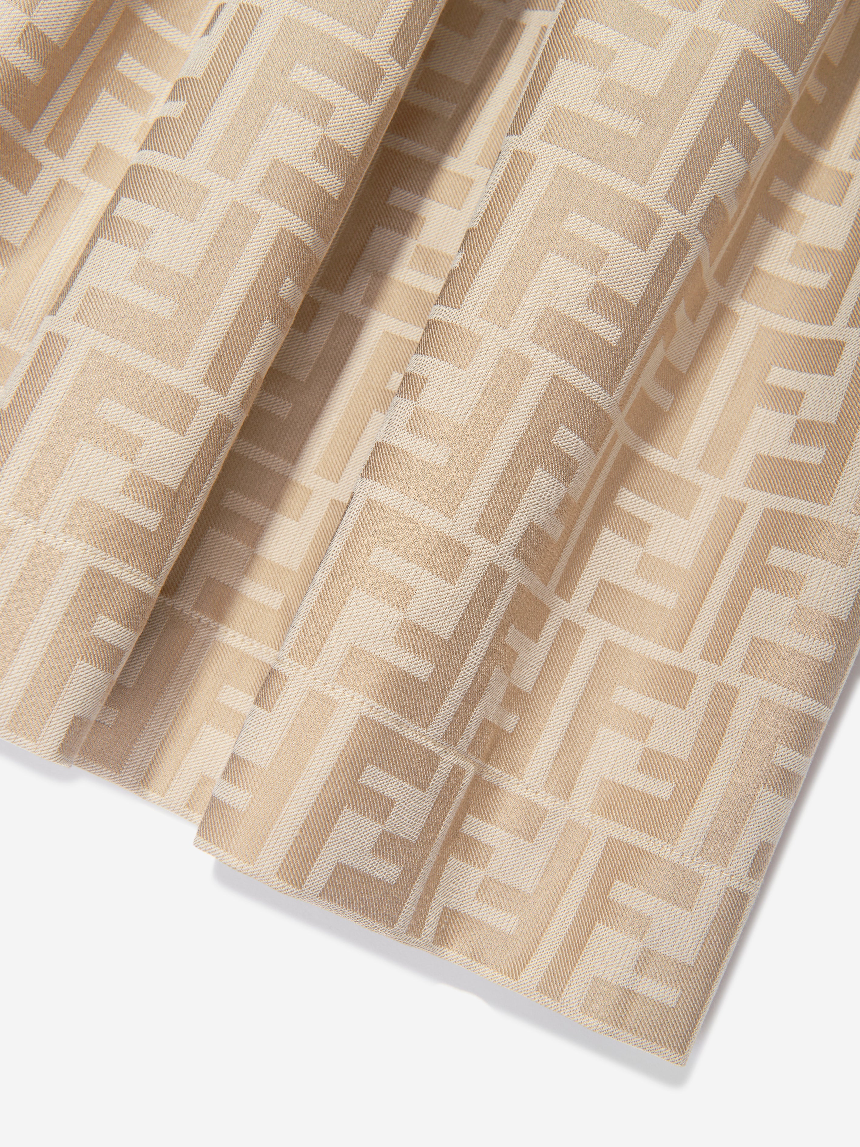 Girls FF Jacquard Dress in Beige