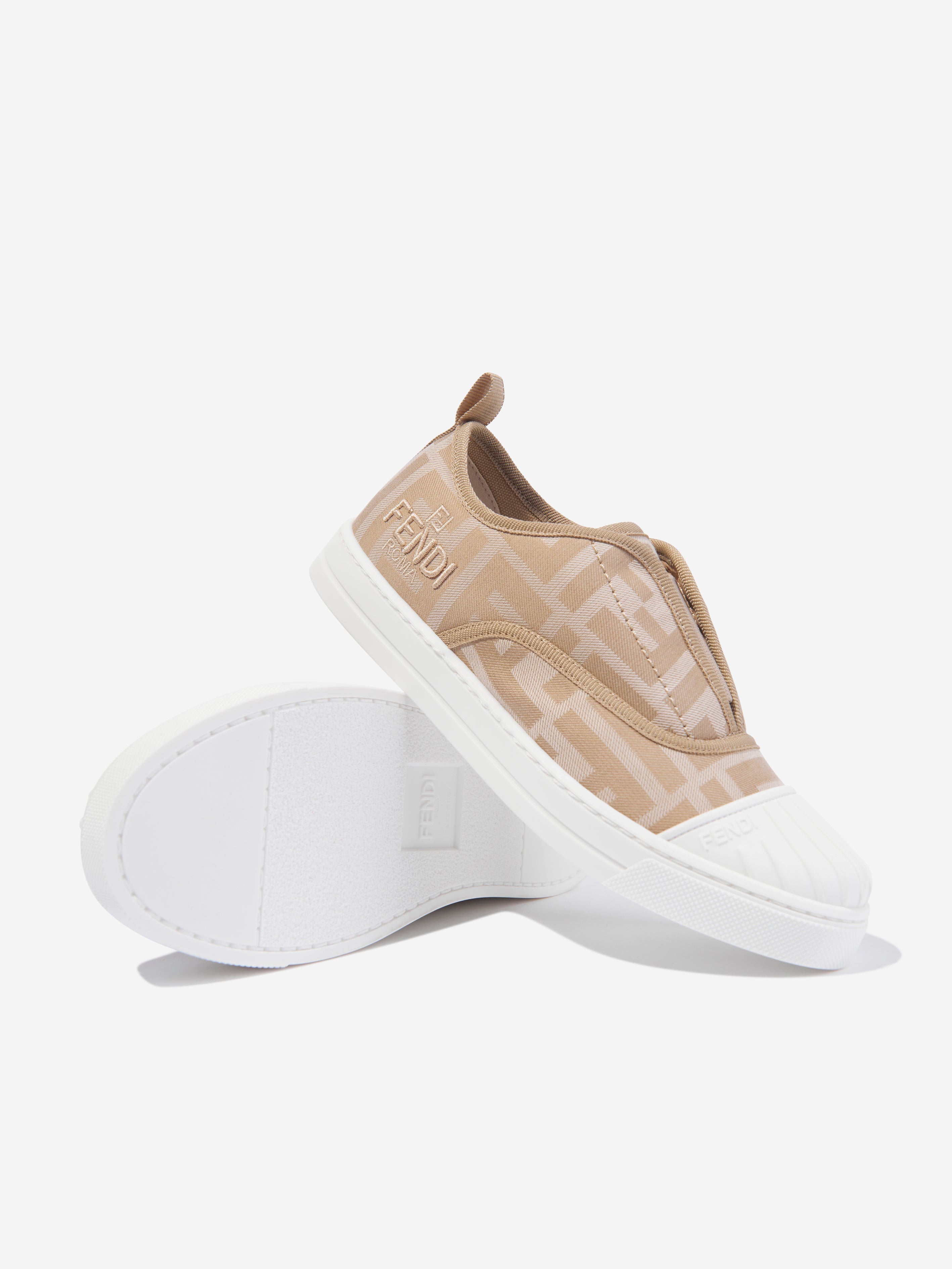 Kids FF Logo Trainers in Beige