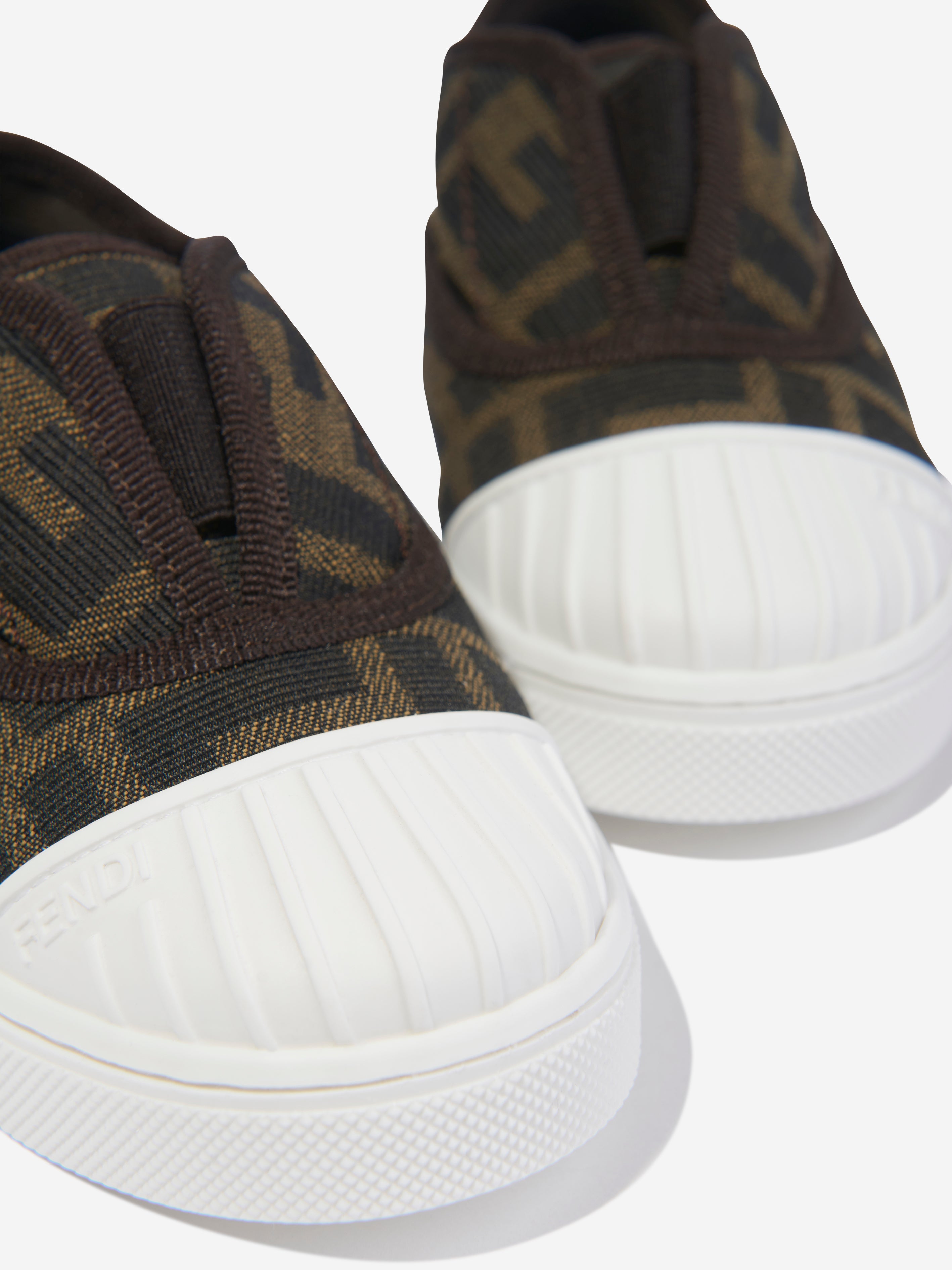 Kids FF Logo Trainers in Brown