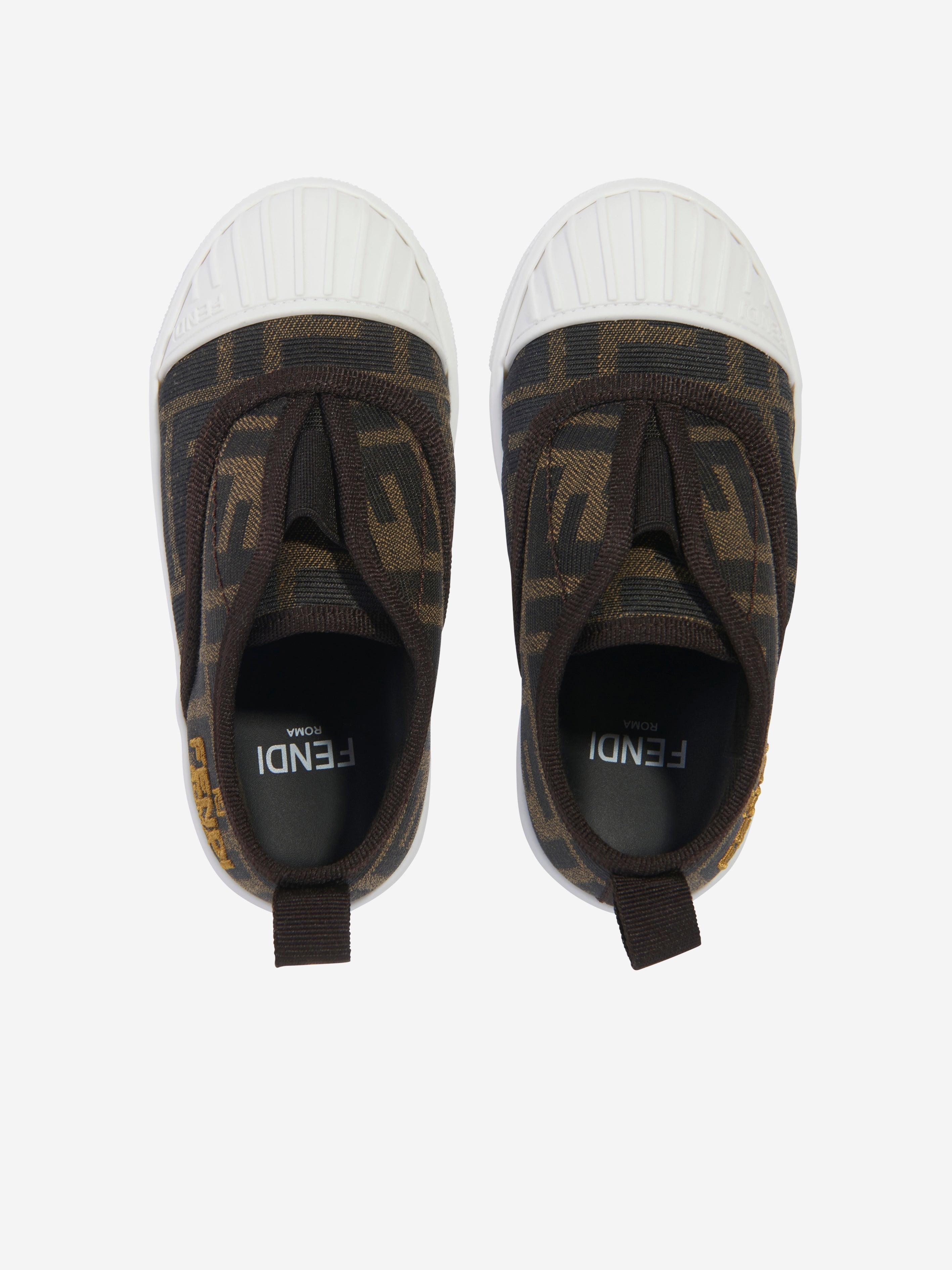 Kids FF Logo Trainers in Brown