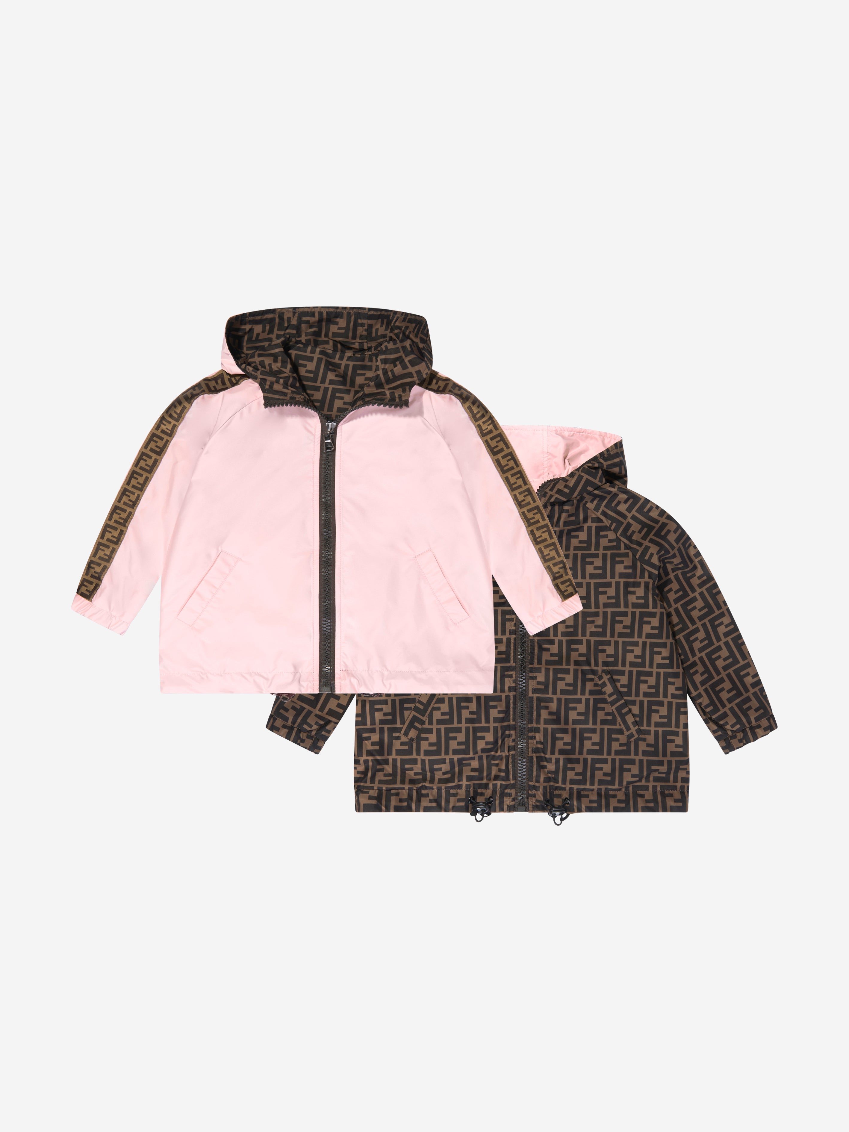 Girls FF Logo Reversible Windbreaker in Pink