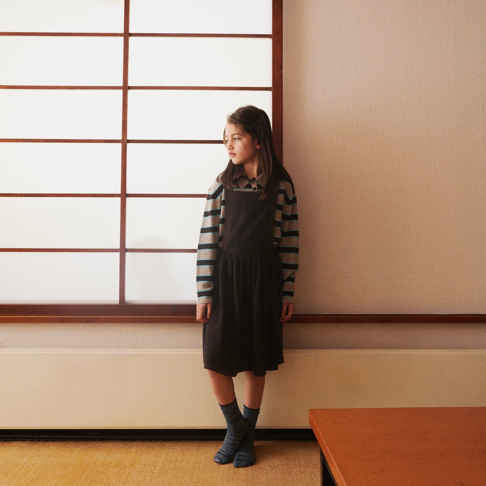 Girls Mocca Wool Dress