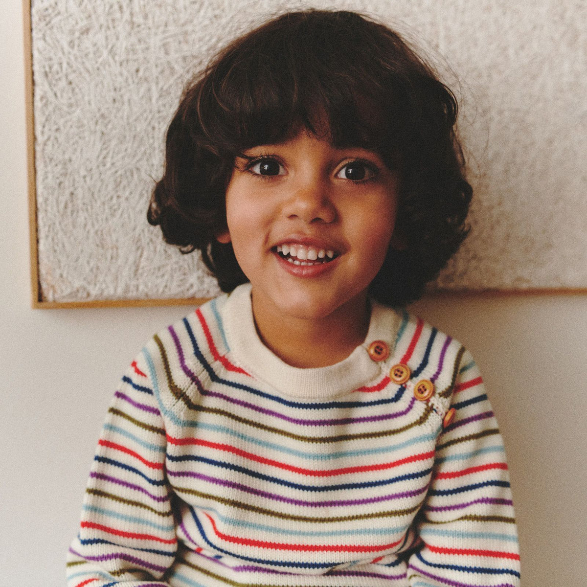 Boys & Girls Multicolor Stripes Wool Sweater