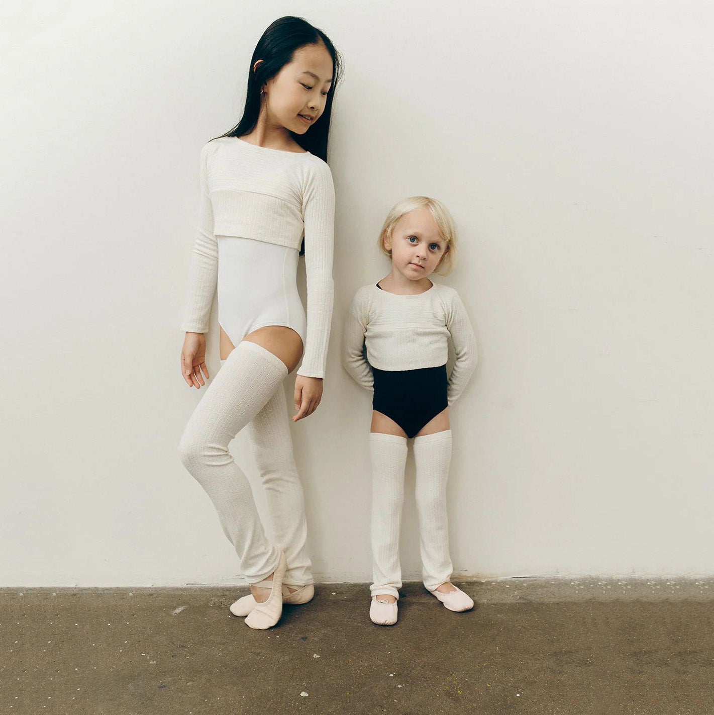 Boys & Girls Cream Ballet Leg Warmers(Feather - KIDS leg warmers)