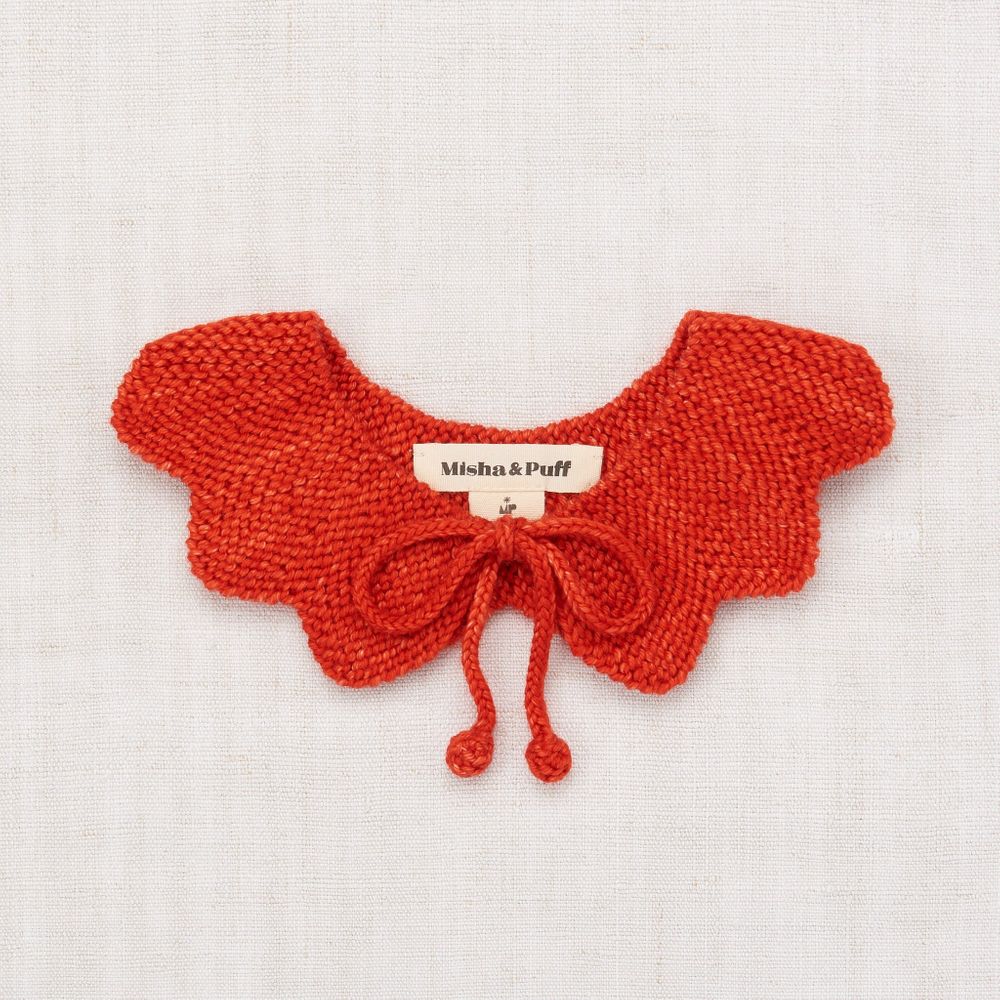 Girls Red Wool Flower Collar