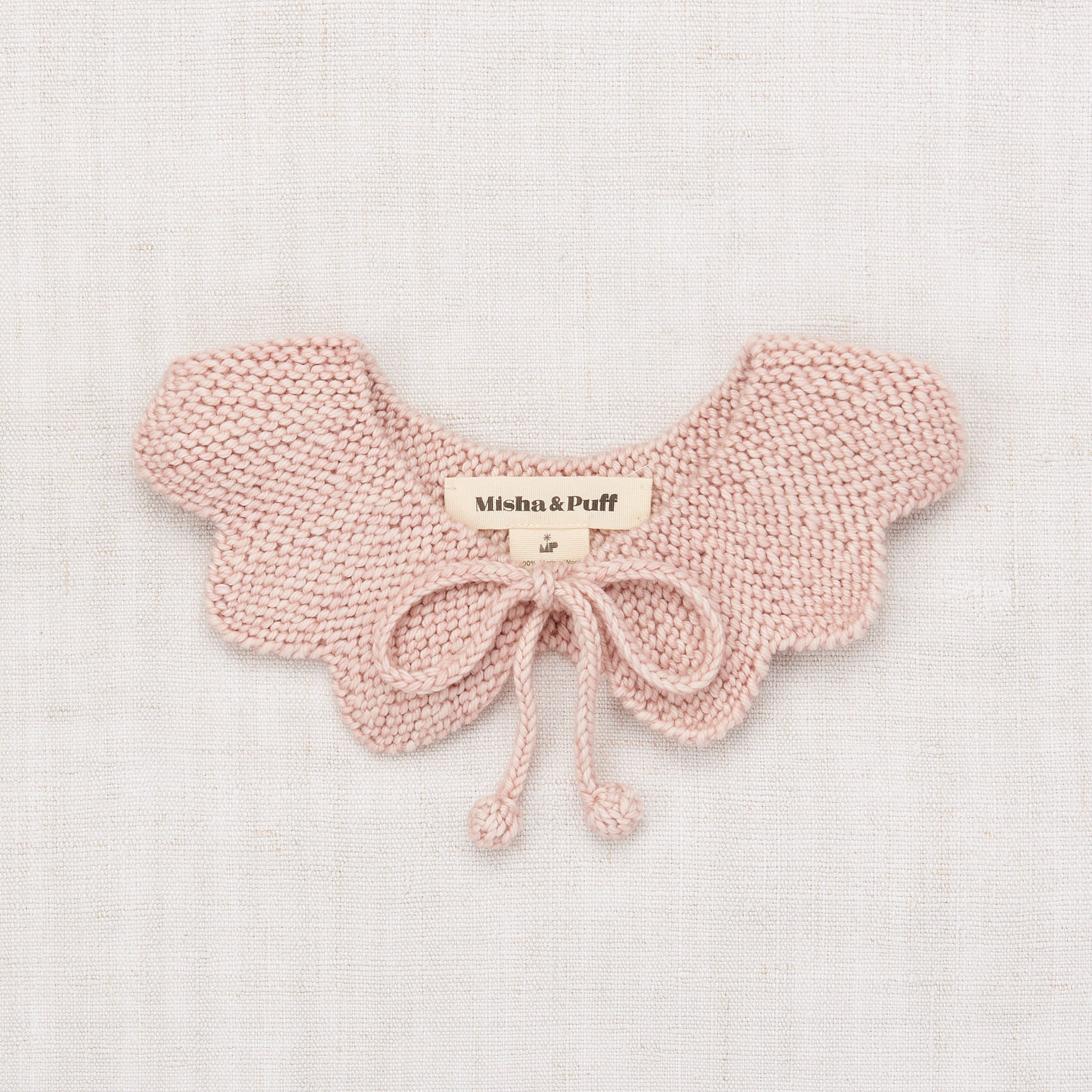 Girls Pink Wool Flower Collar