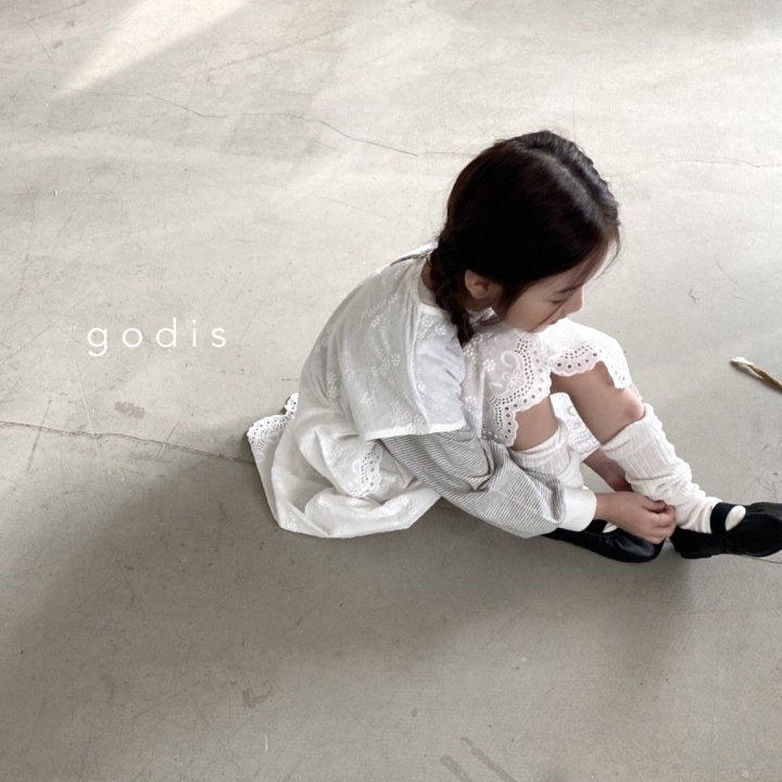 Girls White Embroidered Cotton Dress