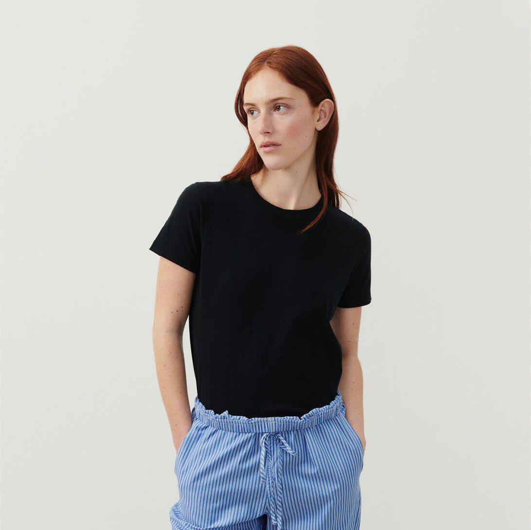 Women Black Cotton T-Shirt