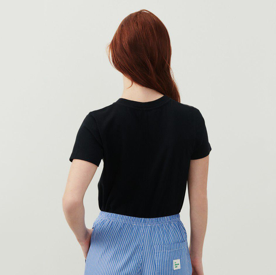Women Black Cotton T-Shirt