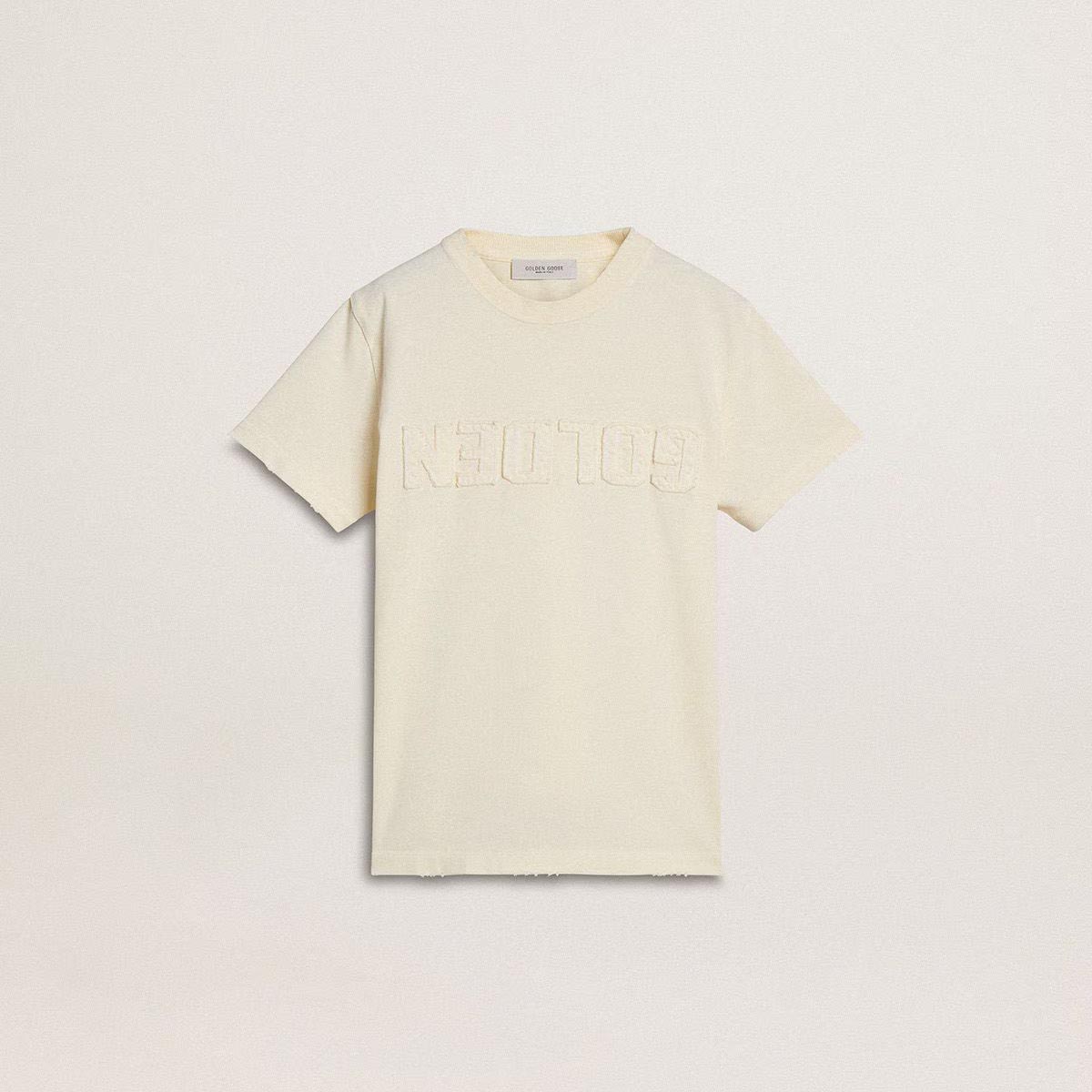 Boys Beige Logo Cotton T-Shirt