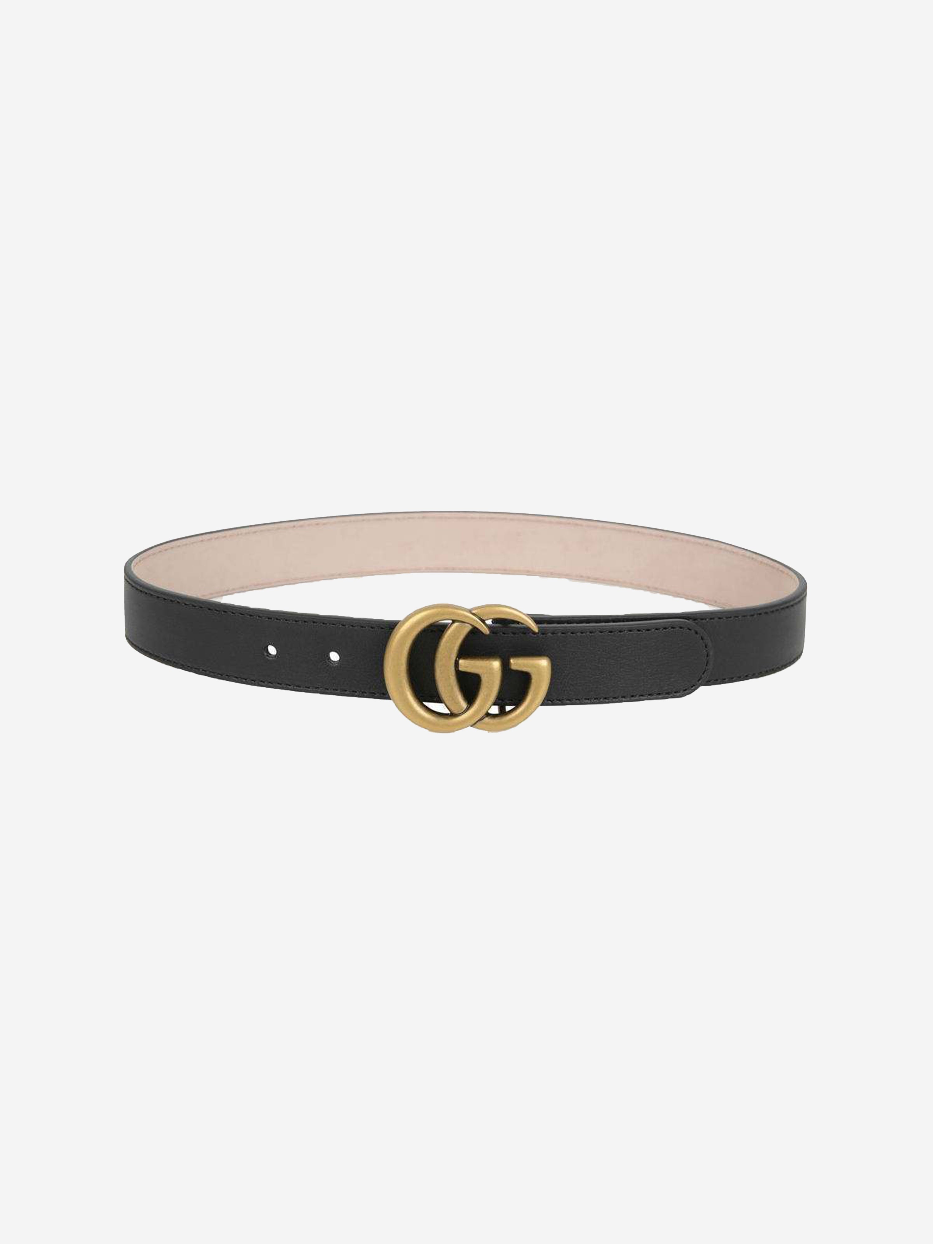 Kids Leather GG Belt in Black