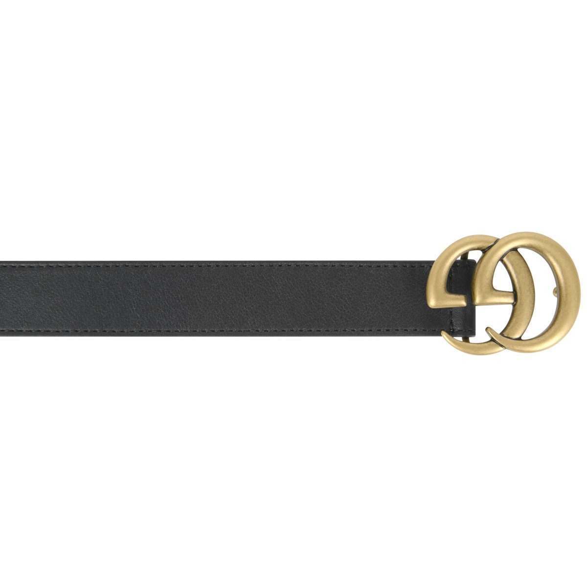 Kids Leather GG Belt in Black