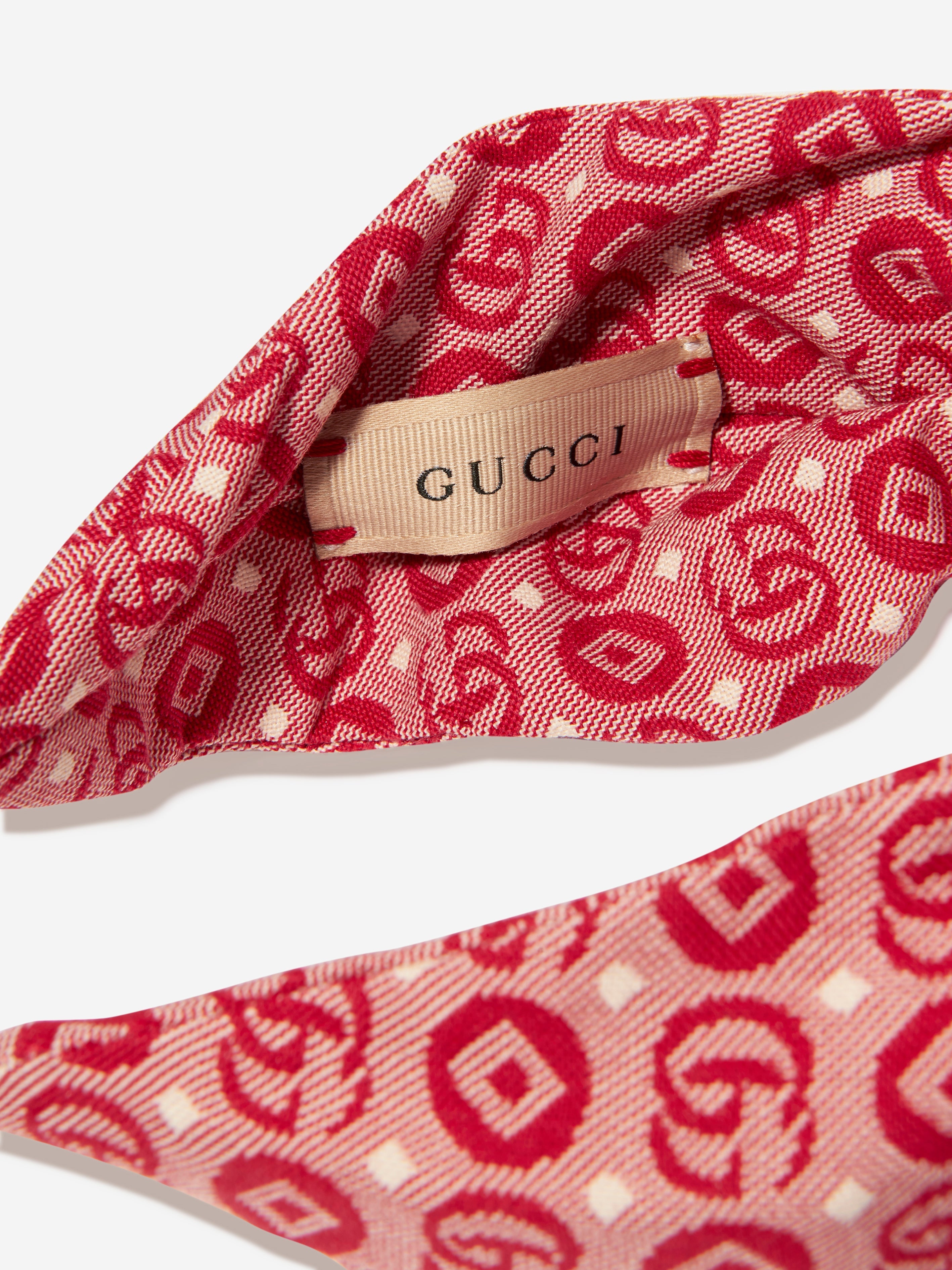 Girls GG Monogram Headband in Red