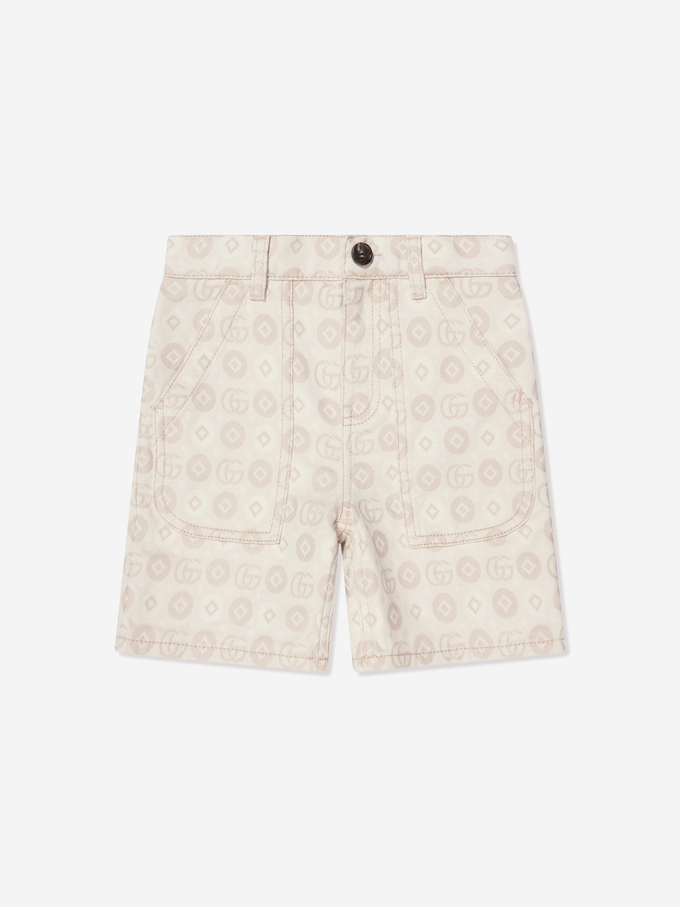 Kids Jacquard GG Denim Shorts in Ivory