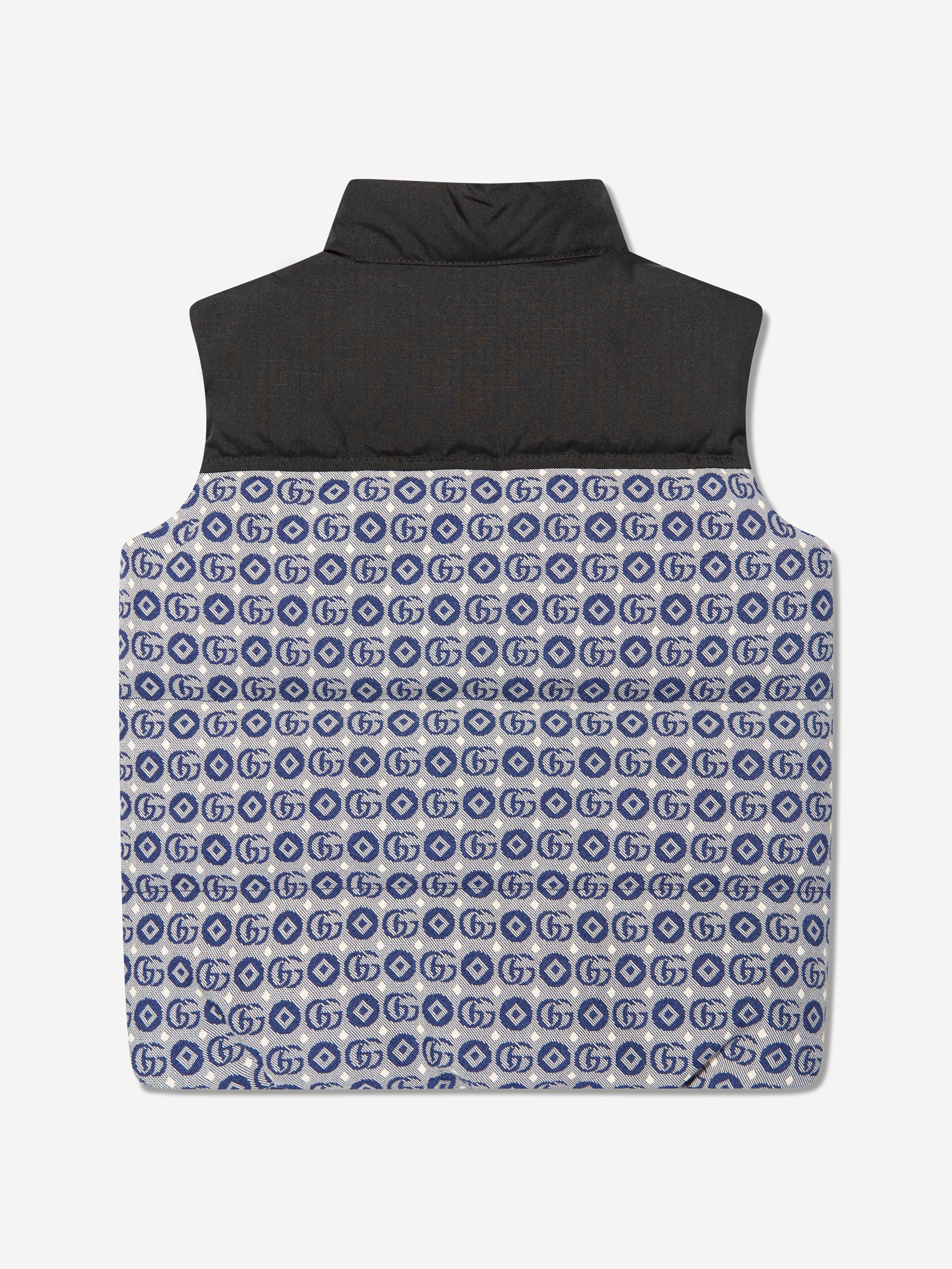 Baby Down Padded GG Logo Gilet In Navy