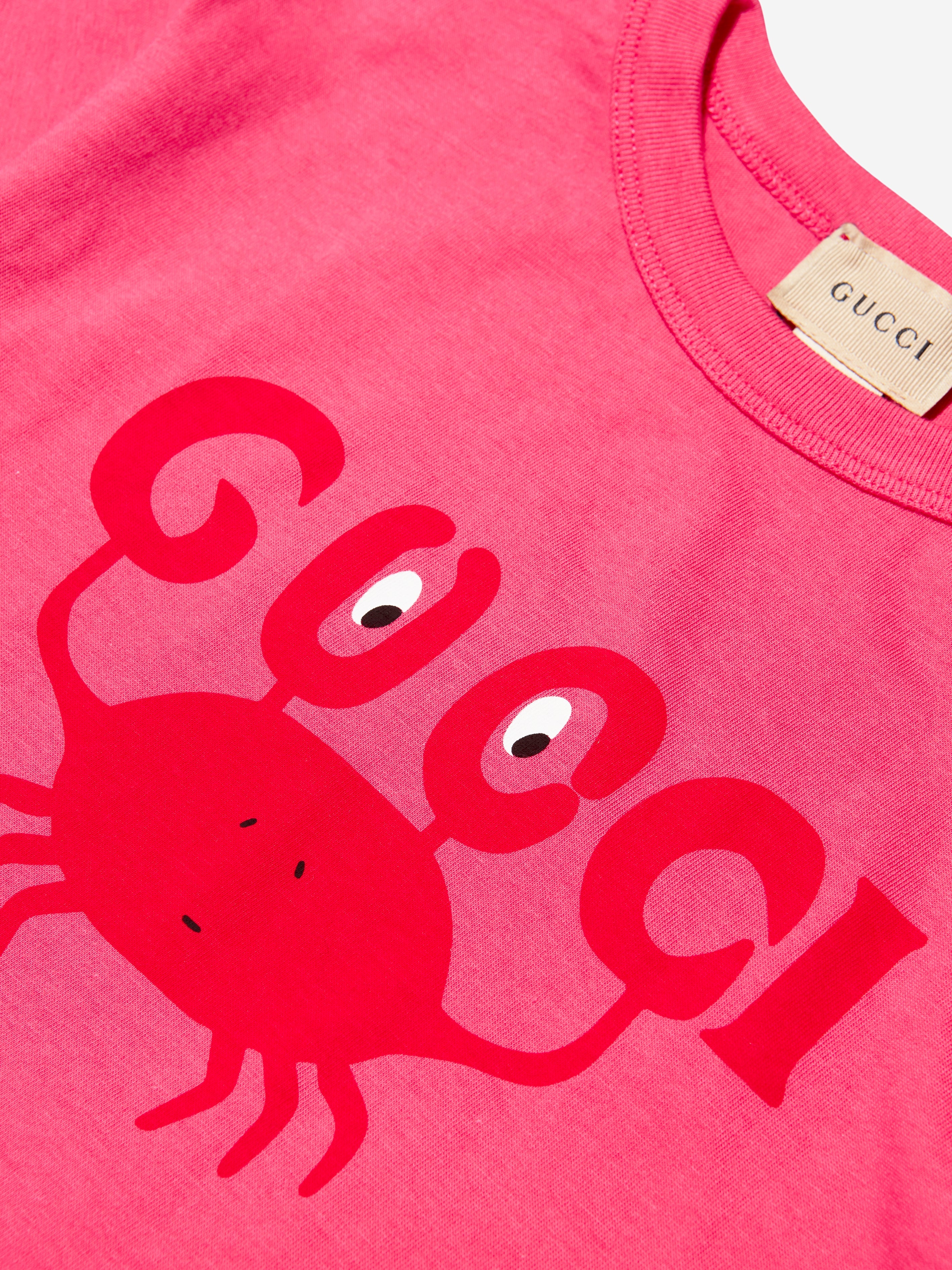 Kids Crab Logo T-Shirt in Pink