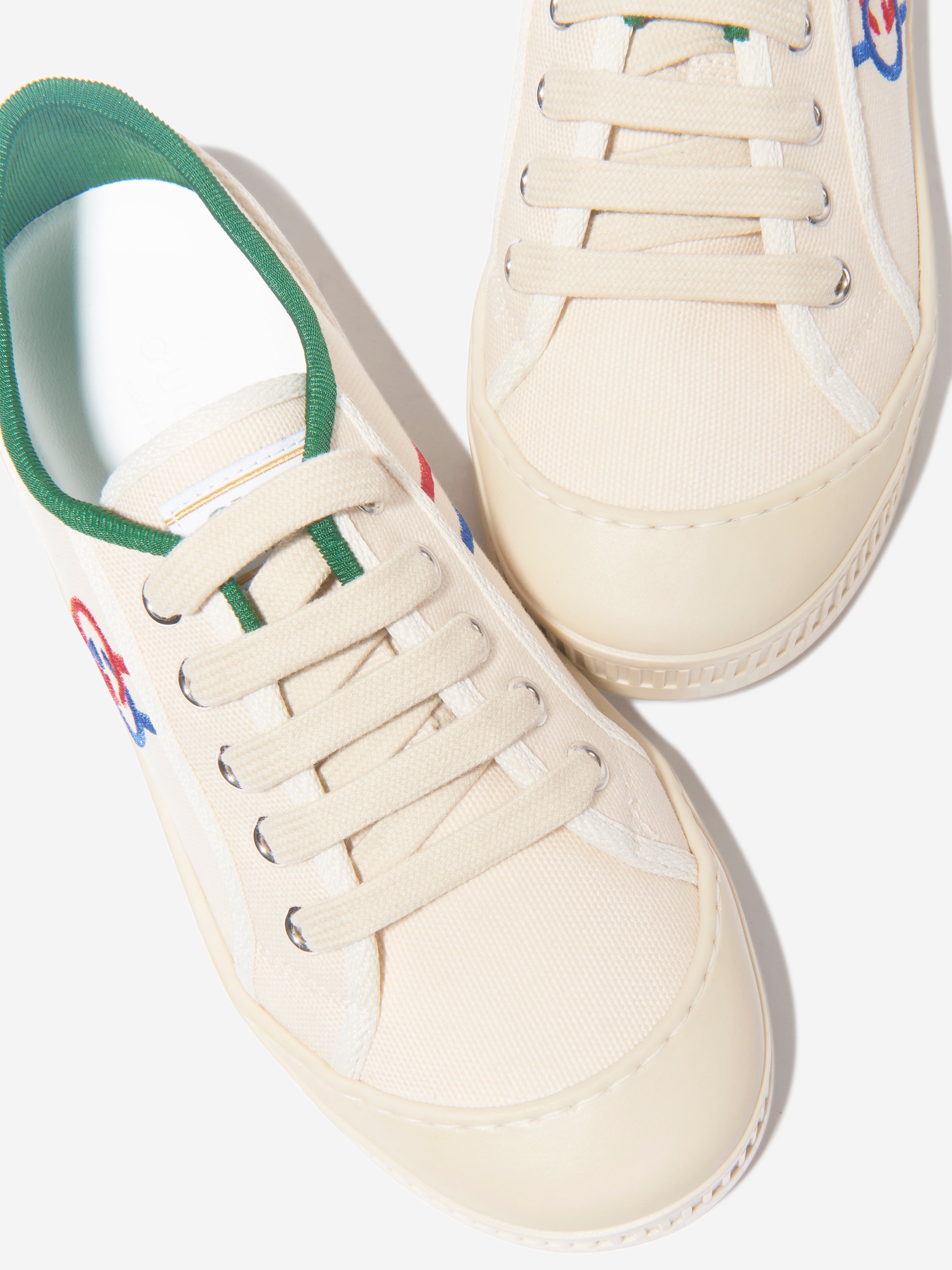 Kids GG Tennis Trainers in White