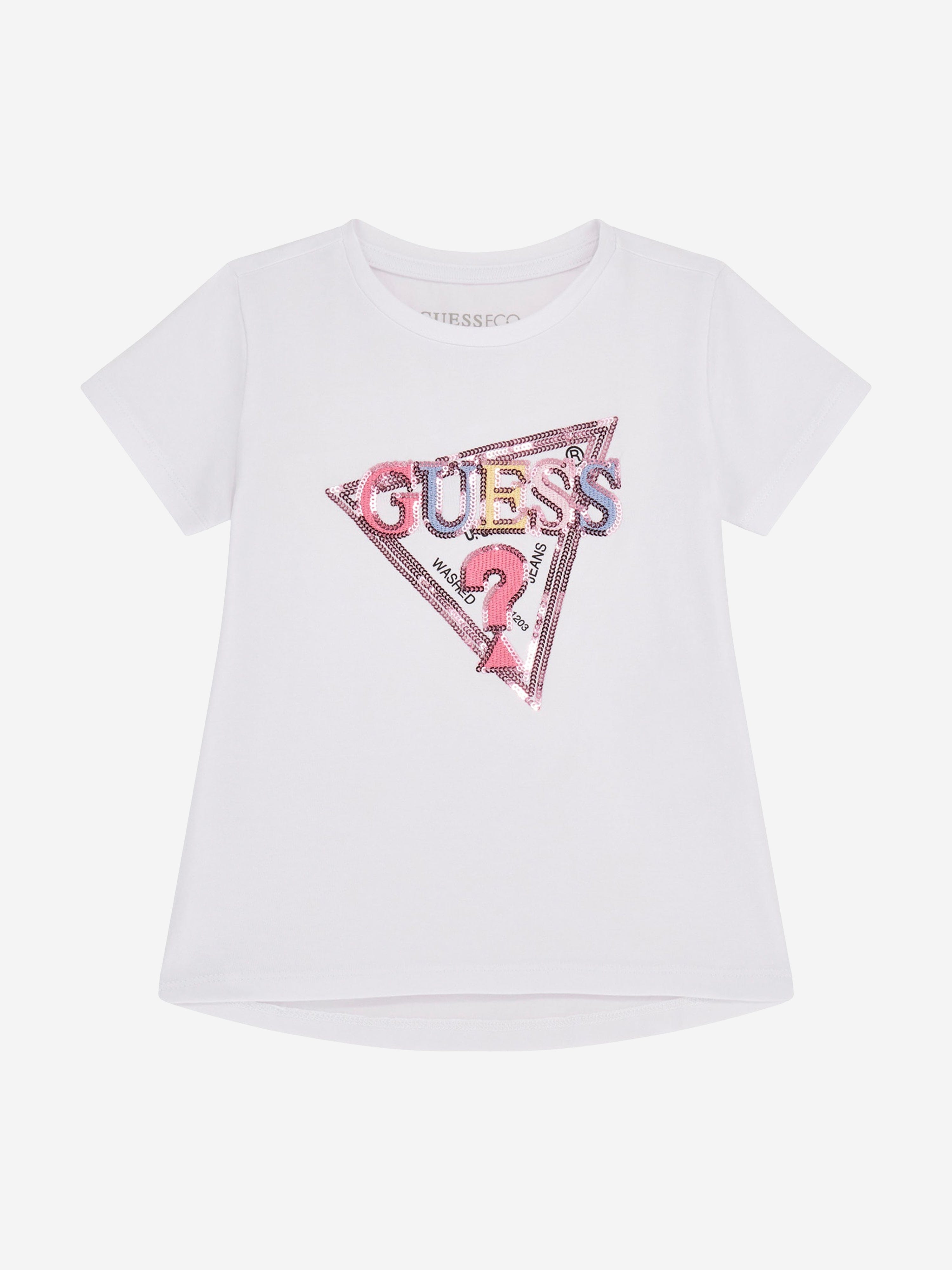 Guess Girls Logo T-Shirt in White