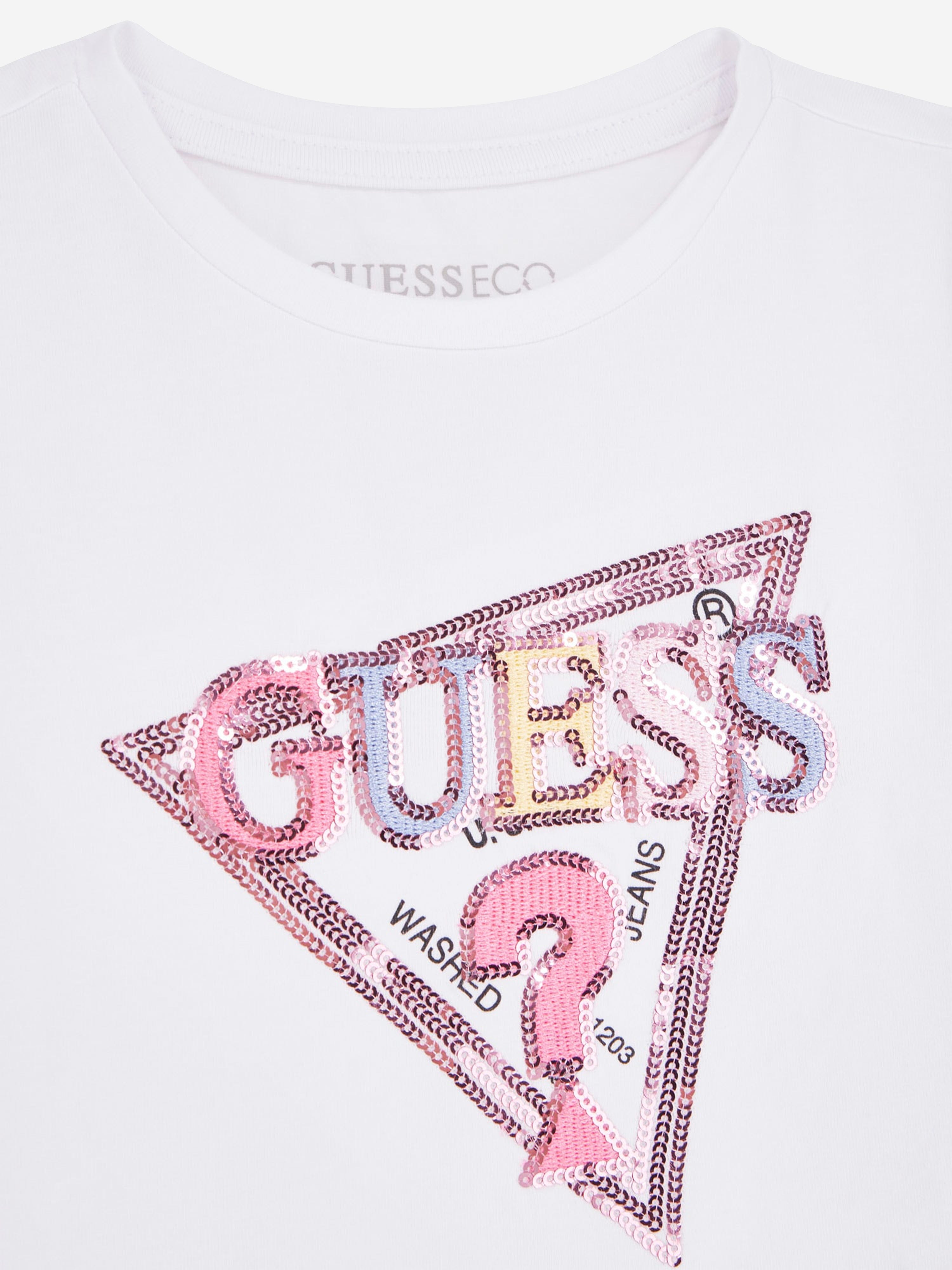 Guess Girls Logo T-Shirt in White