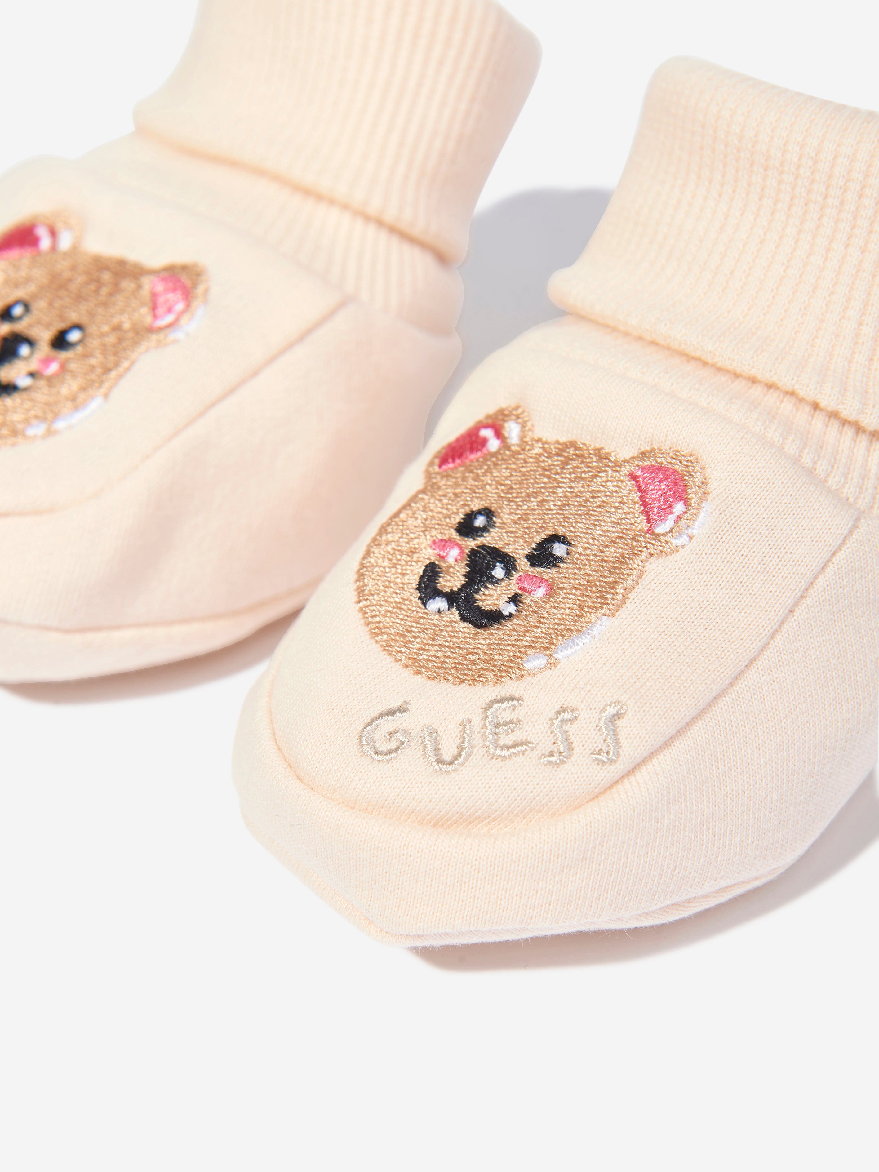 Guess Baby Teddy Bear Booties in Beige