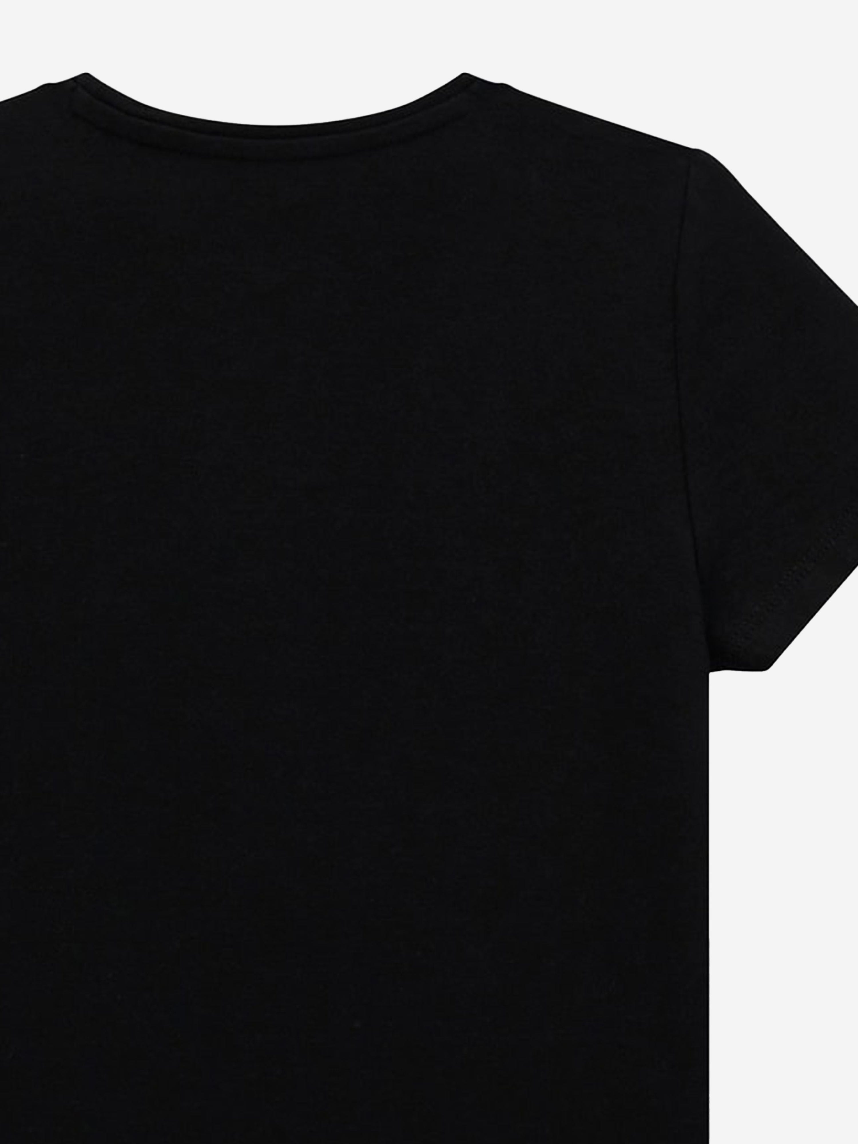 Guess Girls Logo Print T-Shirt in Black