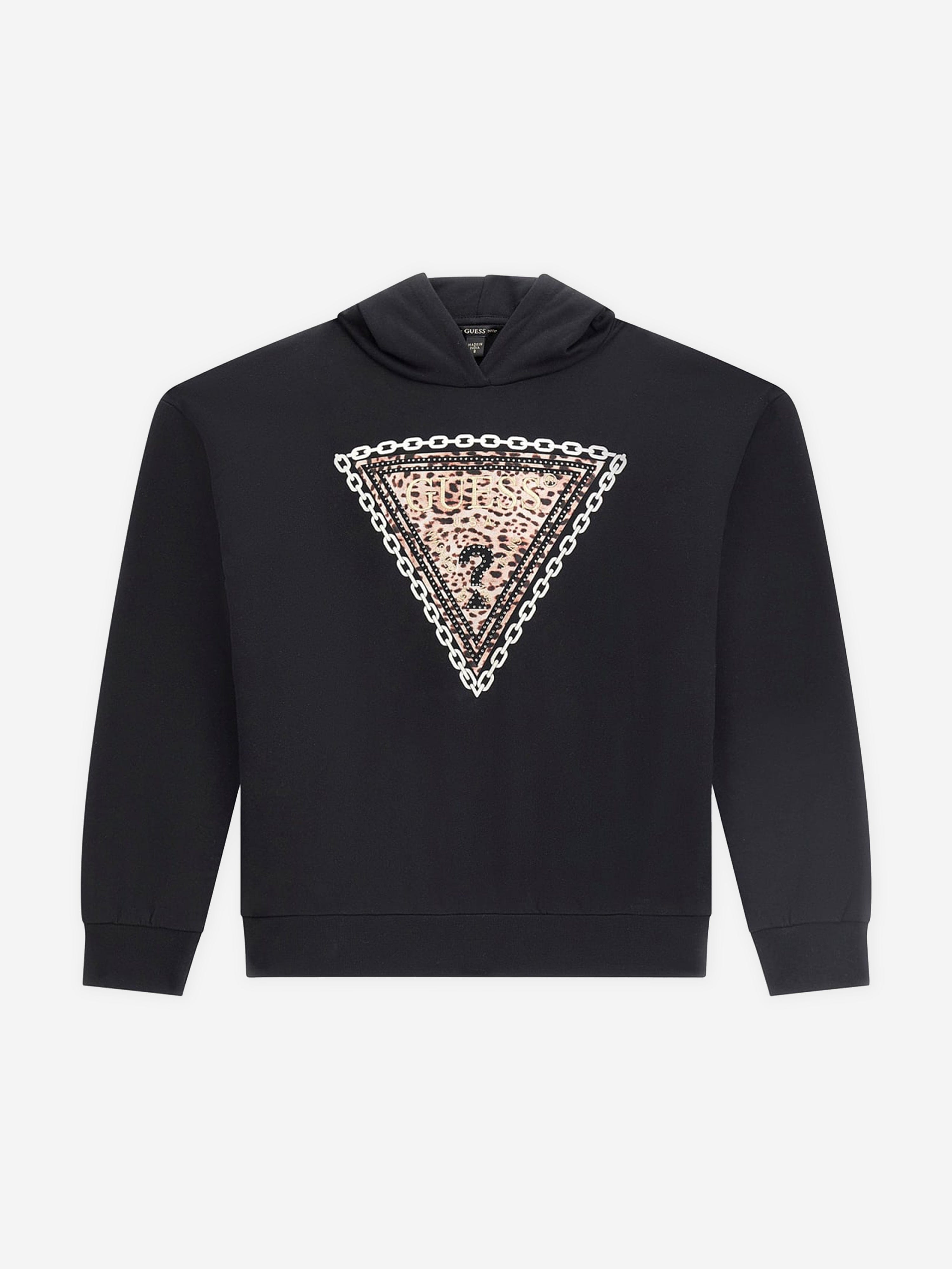 Guess Girls Logo Hoodie in Black