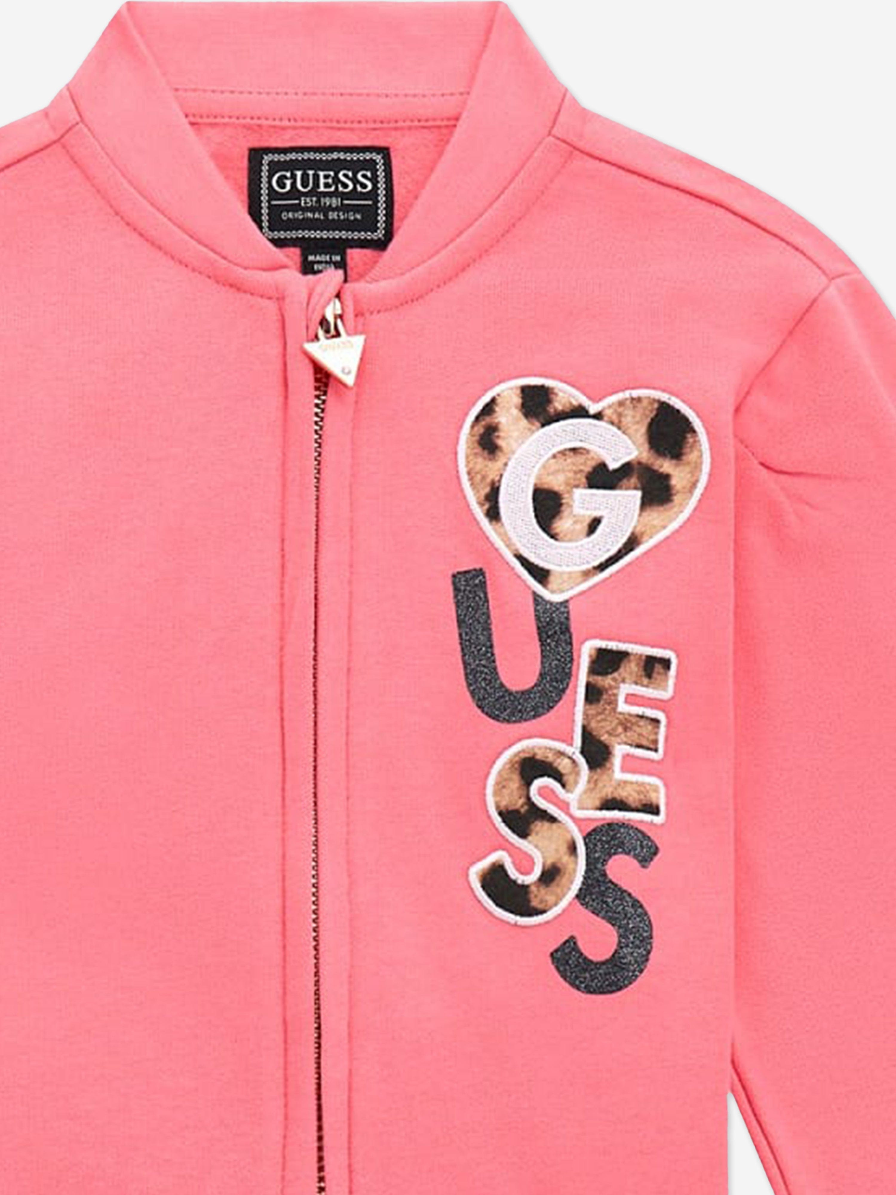 Girls Logo Zip Up Top in Pink