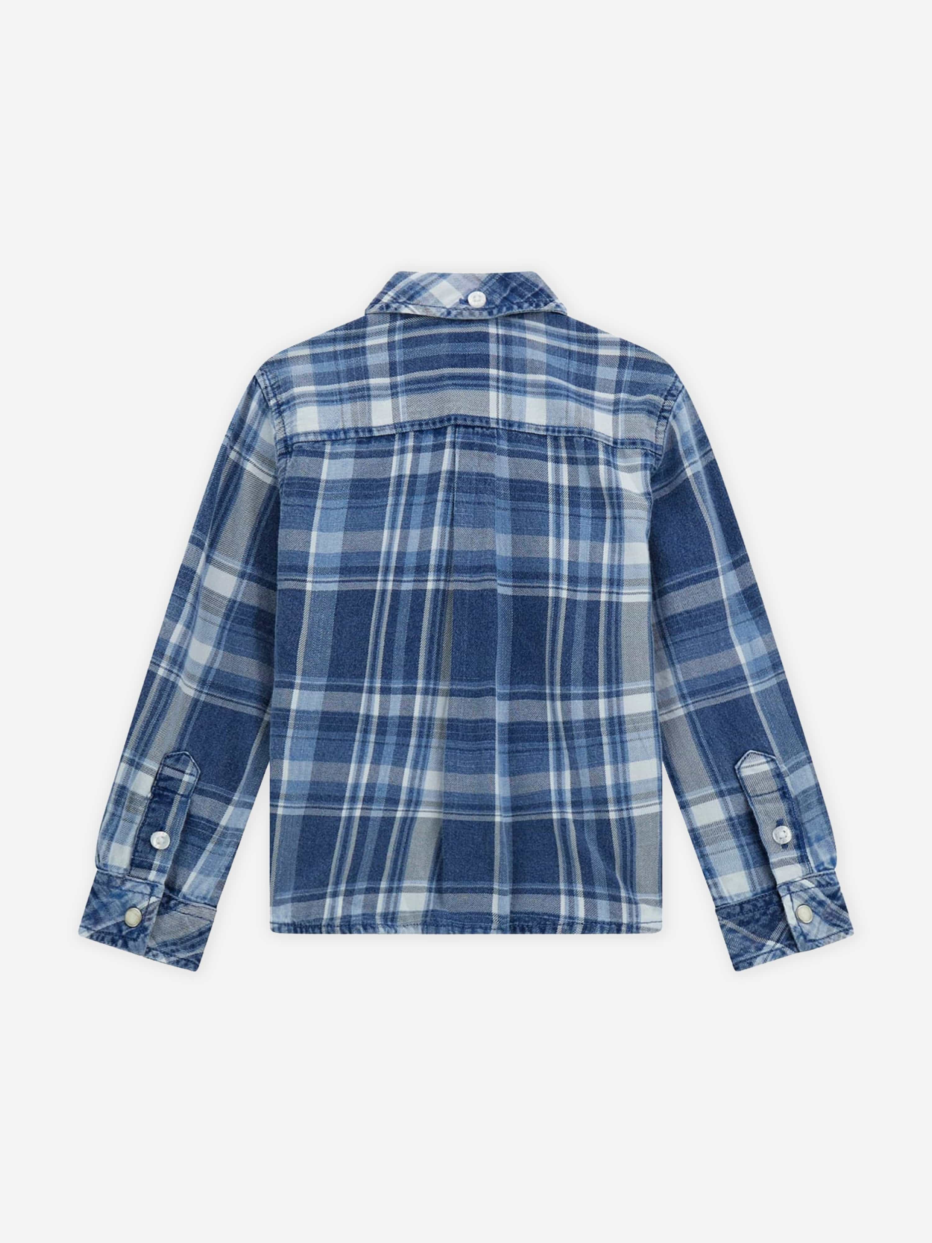 Guess Boys Cotton Twill Shirt in Blue