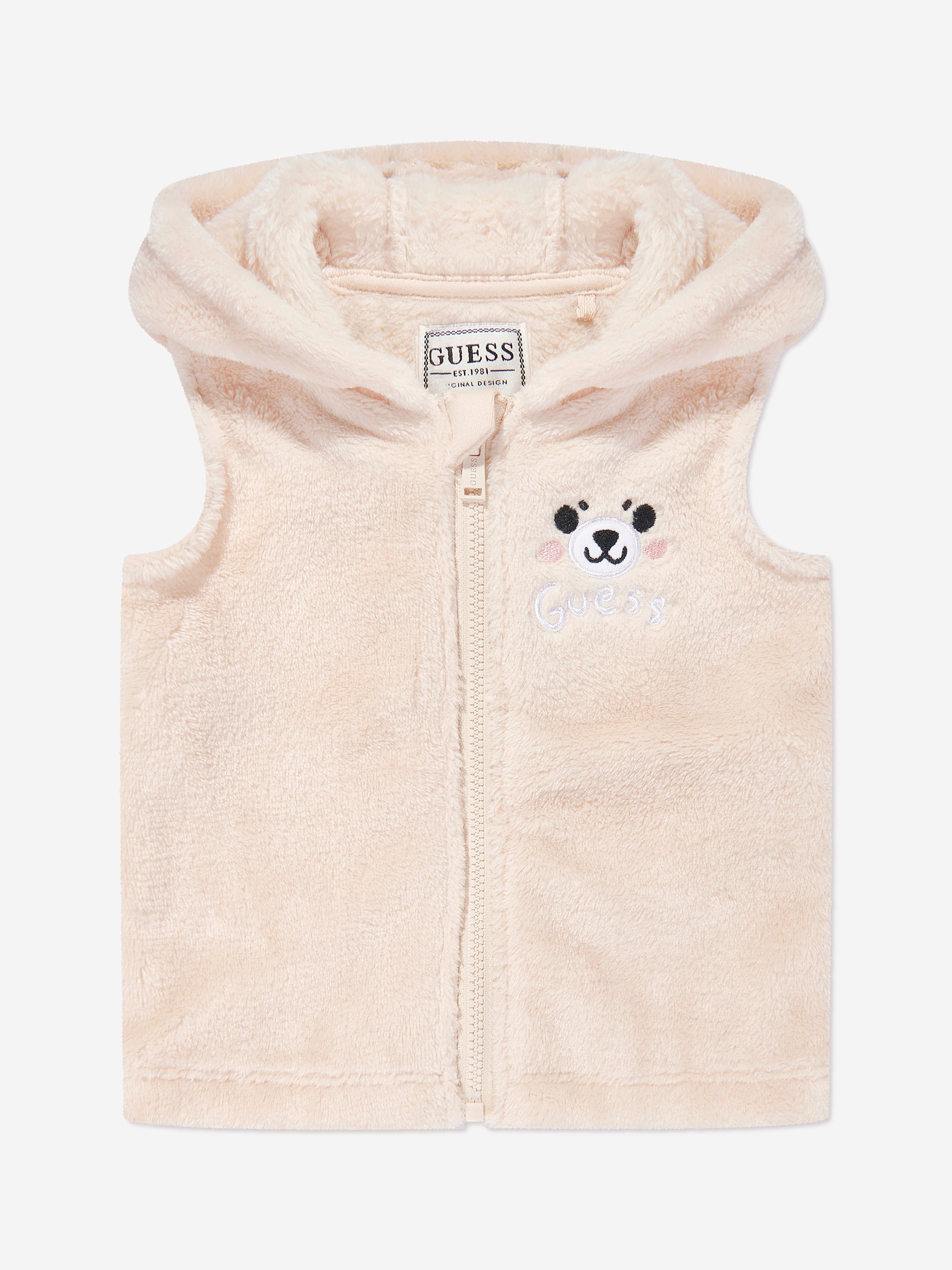 Guess Baby Boys 3 Piece Bodysuit Set in Beige