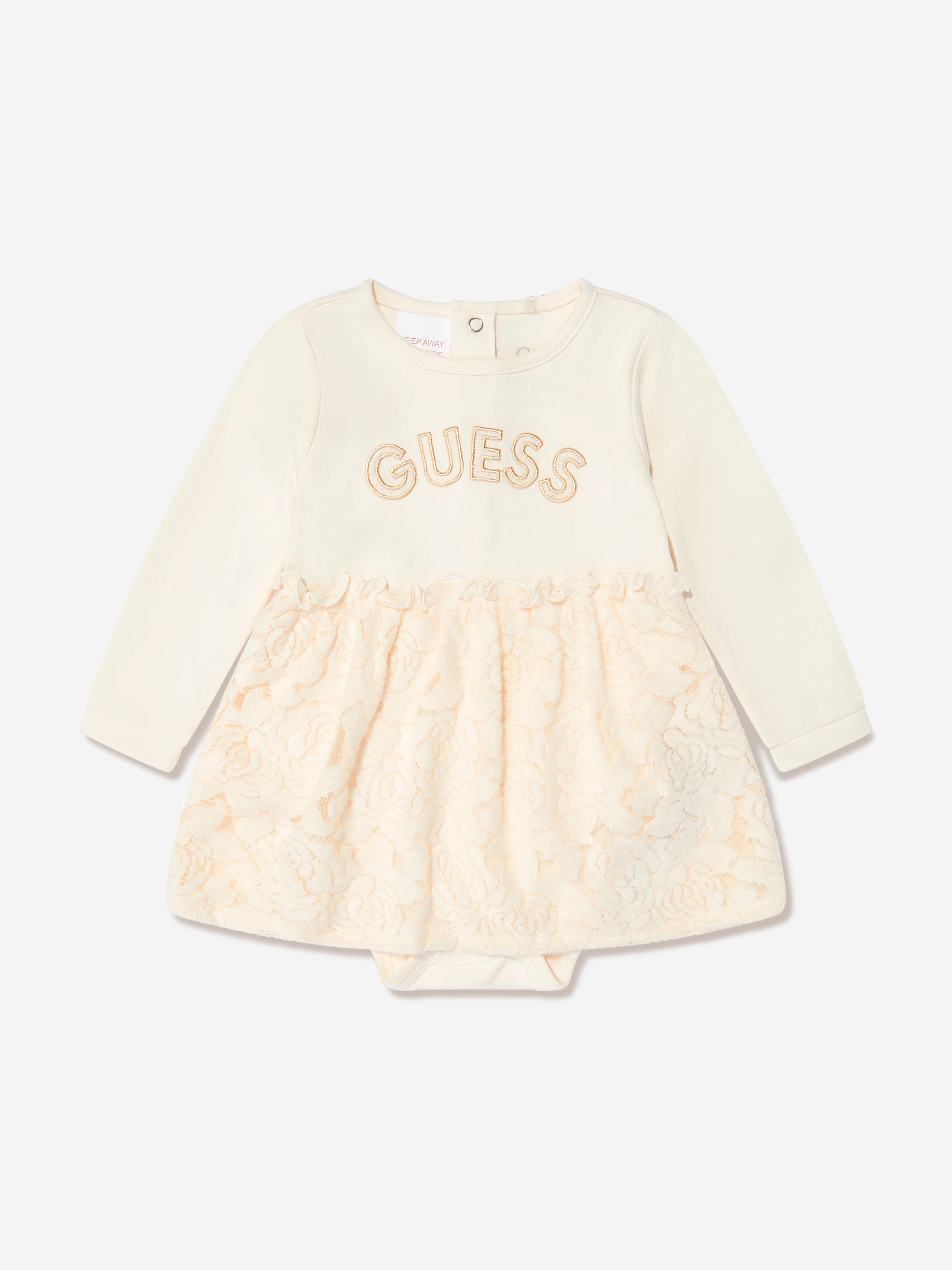 Baby Girls Body With Lace Skirt in Ivory