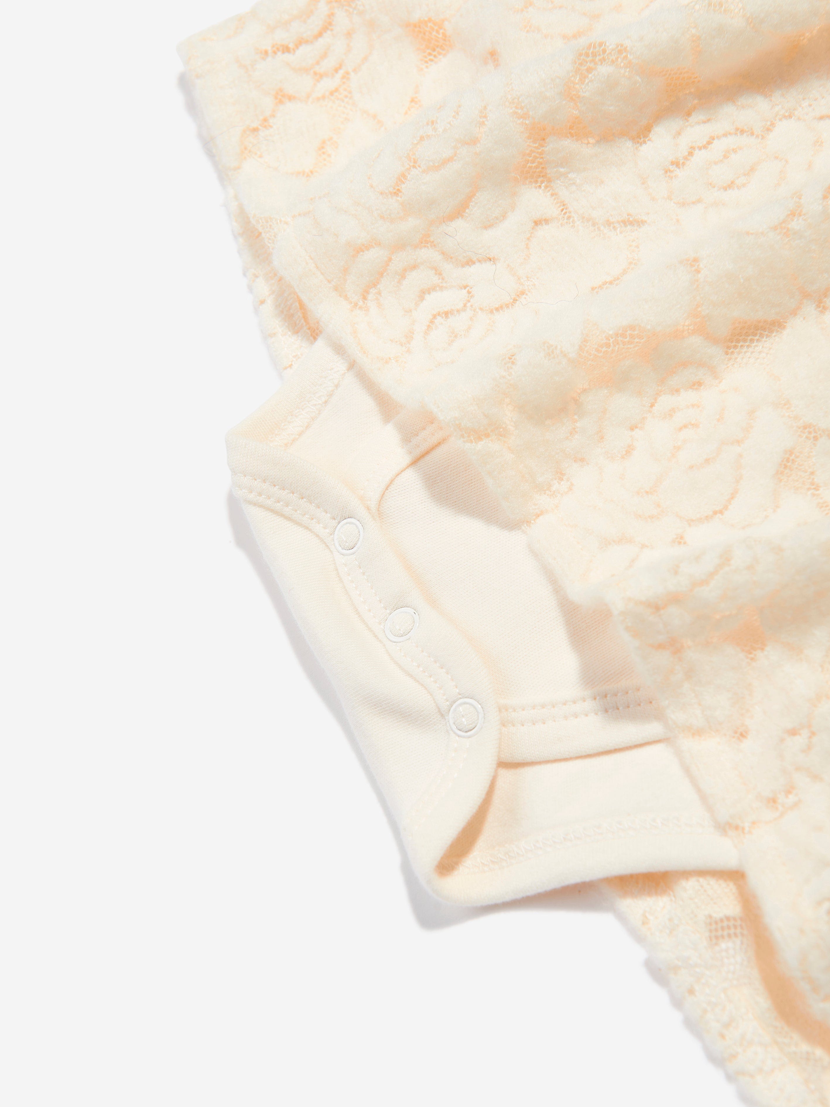 Baby Girls Body With Lace Skirt in Ivory
