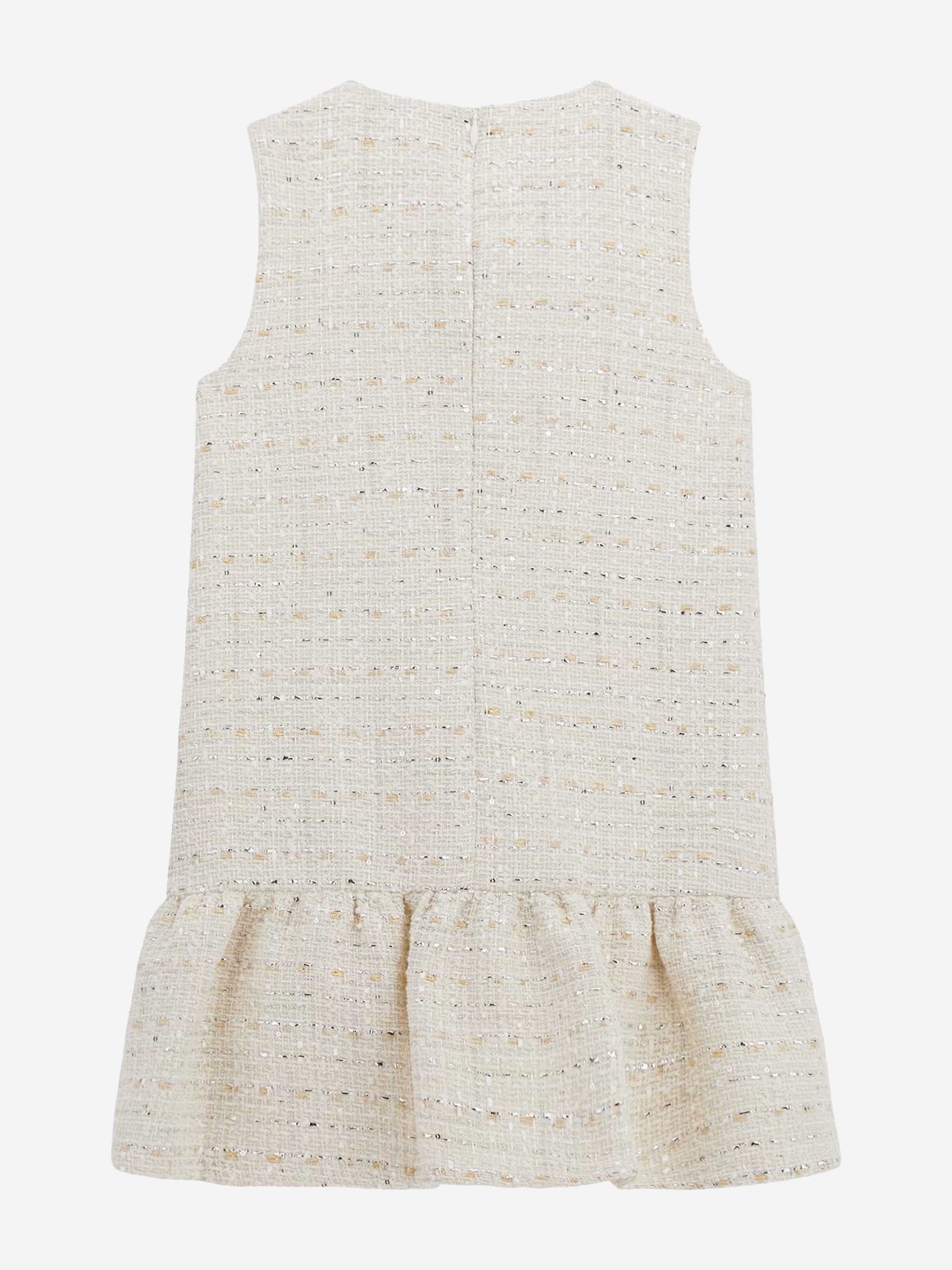 Girls Tweed Dress in Beige