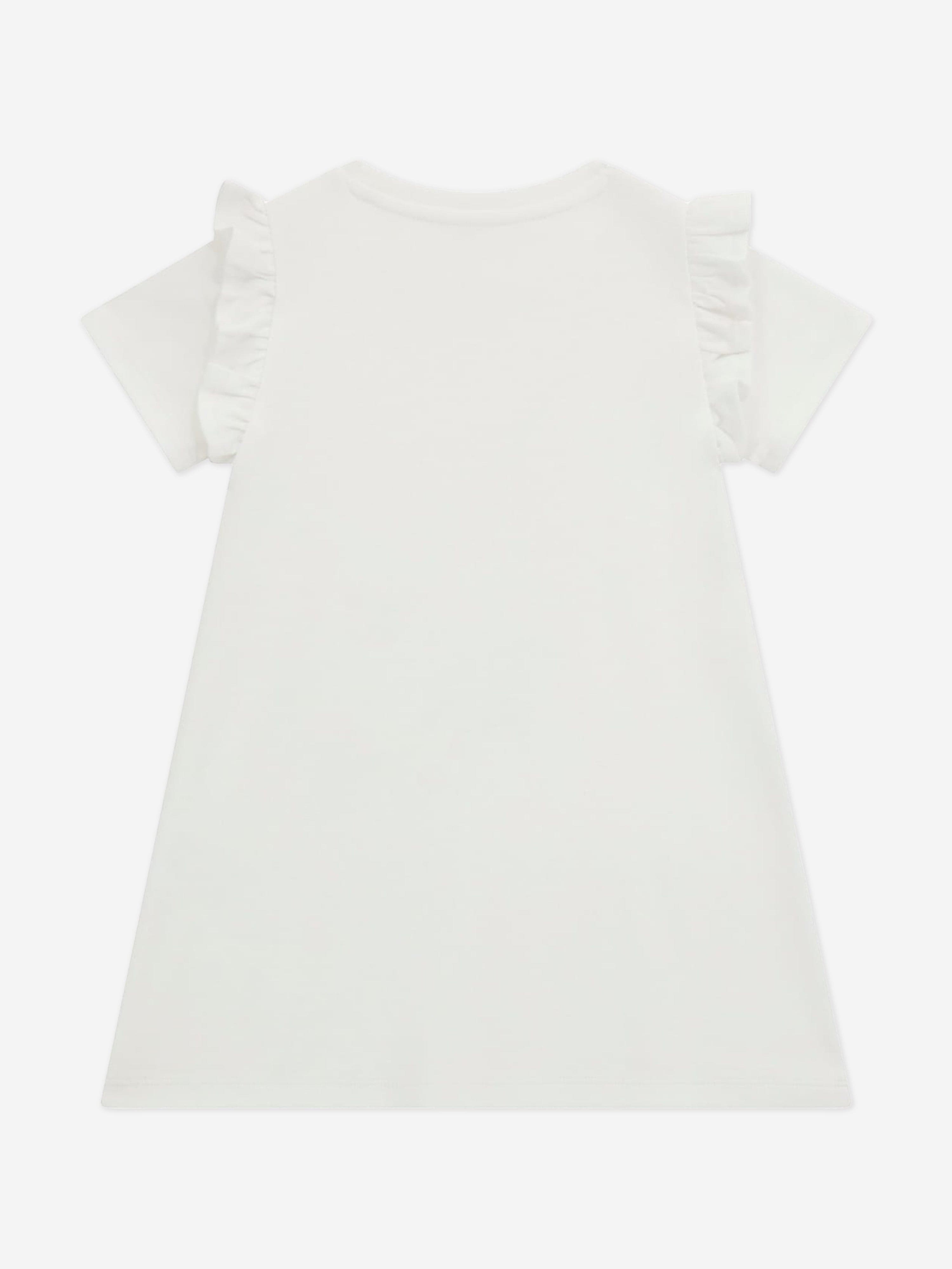 Girls Bag Print Dress in White