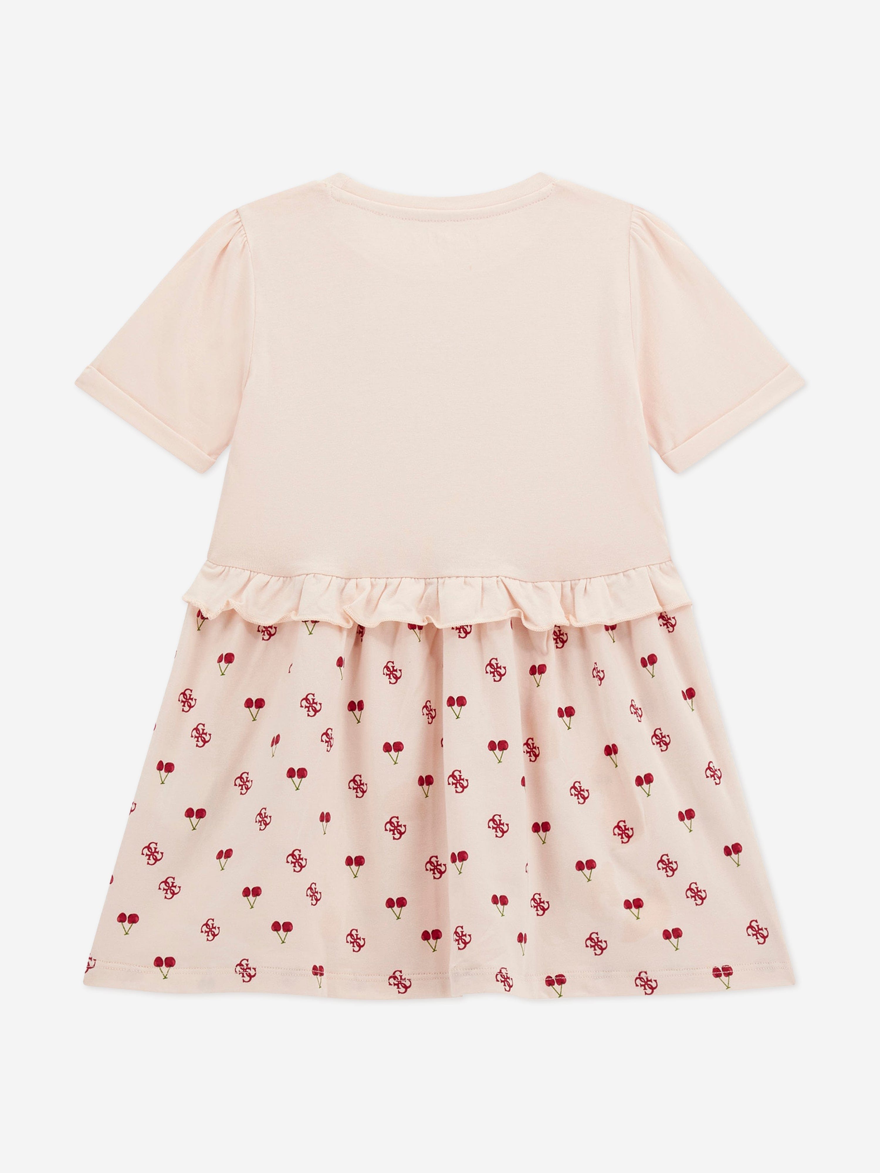 Girls Stretch Jersey Dress in Pink