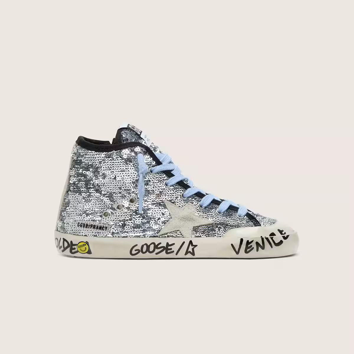 Boys & Girls Silver Sequin "FRANCY" High-top Shoes