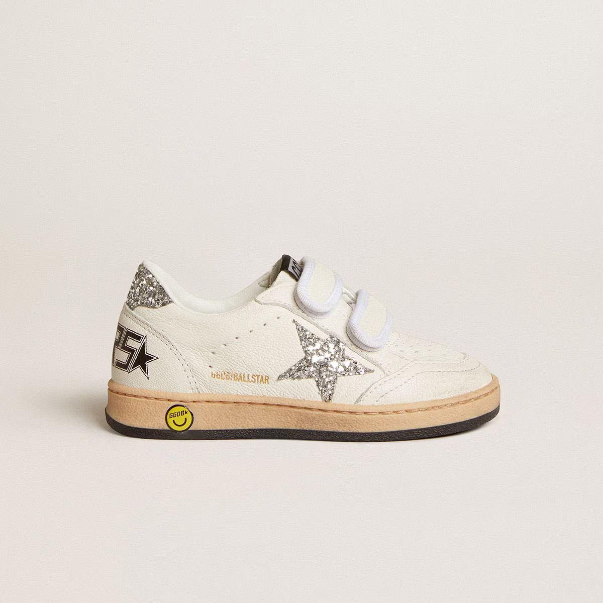 Boys & Girls White"BALLSTAR STRAP"Shoes
