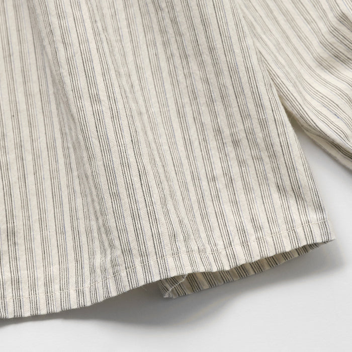 Girls White Stripes Cotton Blouse
