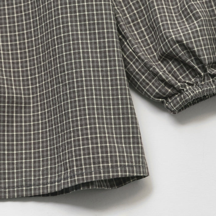 Girls Dark Green Check Cotton Blouse