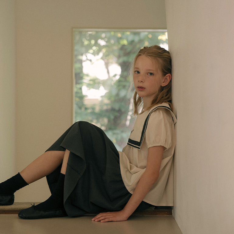 Girls Beige Cotton Shirt