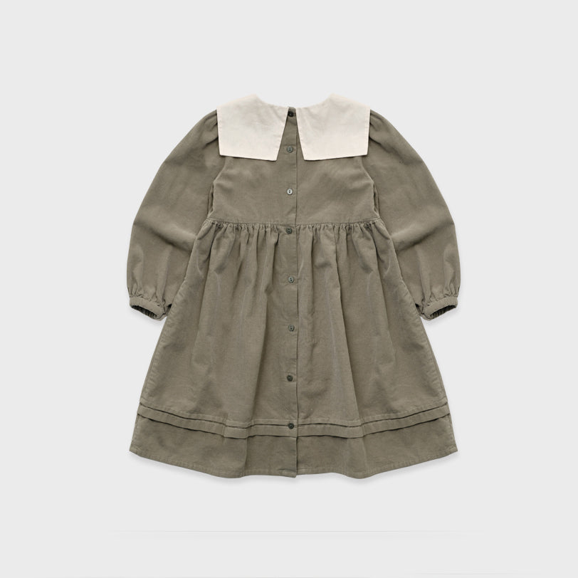 Girls Khaki Corduroy Dress