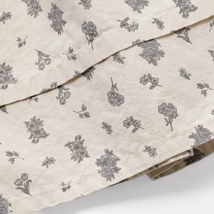 Girls Beige Floral Cotton Dress