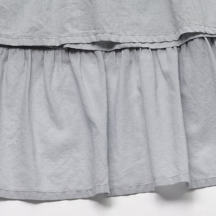 Girls Blue Embroidered Cotton Dress